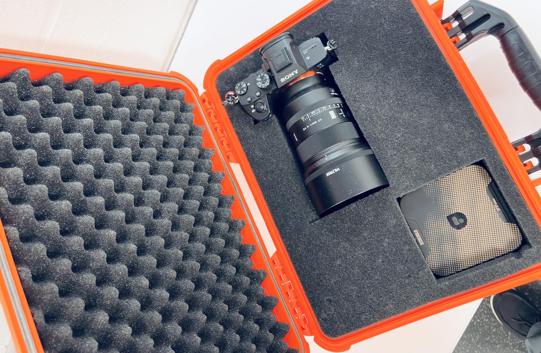 MEIJIA All Weather IP67 Waterproof Hard Camera Case, Hard Protective Case, Hard Case with Customizable Foam, Fit Use of Drones, Camera, Equipments, Pistols (Desert Tan, 13.35 x 11.63 x 5.98 inches) customer photo 2