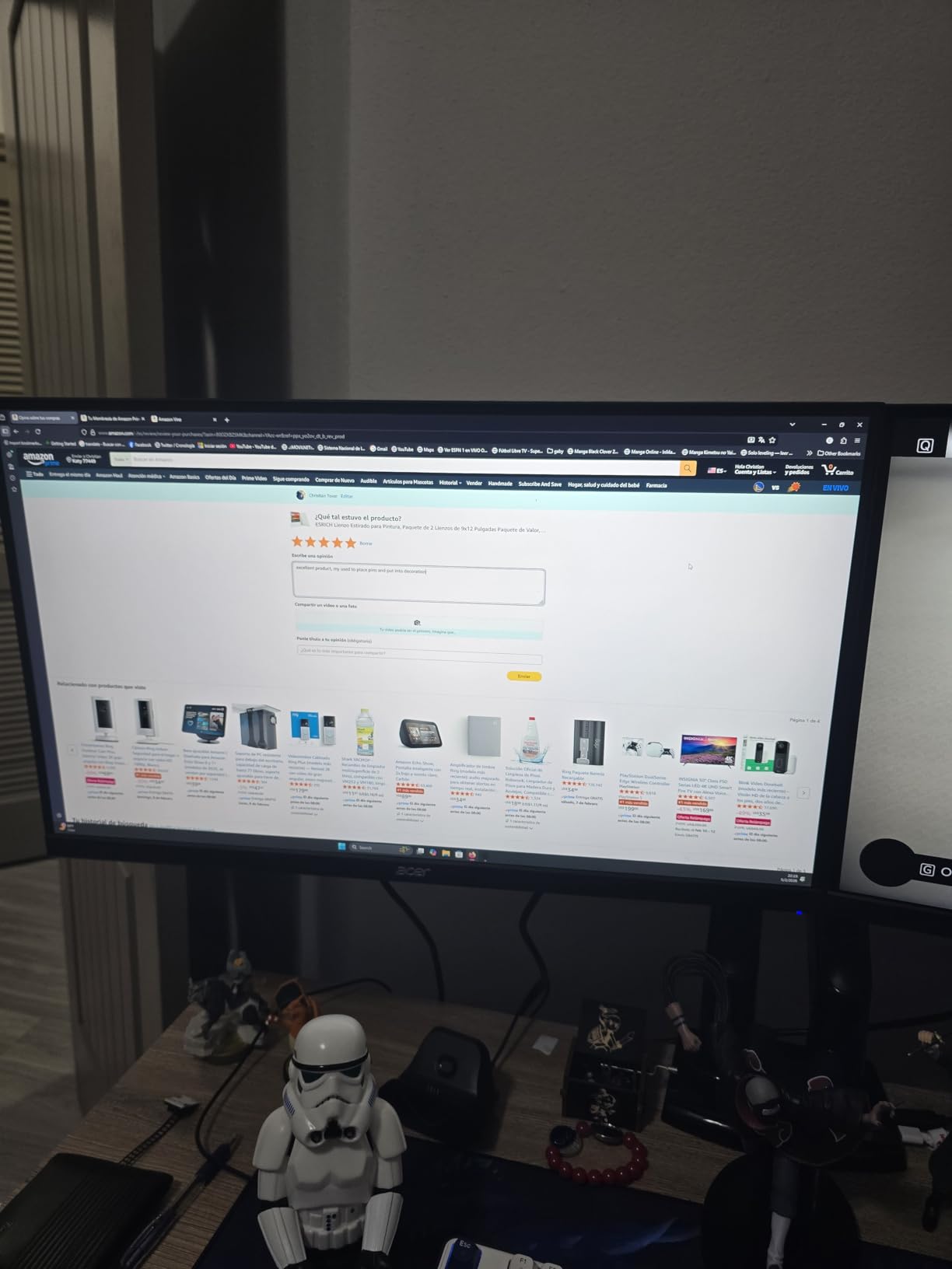 Acer Nitro 27in QHD 2560x1440 IPS 240Hz Gaming XV272U W2bmiiprx | 0.5ms, AMD FreeSync Premium, sRGB 99%, 2xHDMI, DisplayPort, VESA HDR400, Ergo Stand, Speaker, VESA Mountable customer photo 1