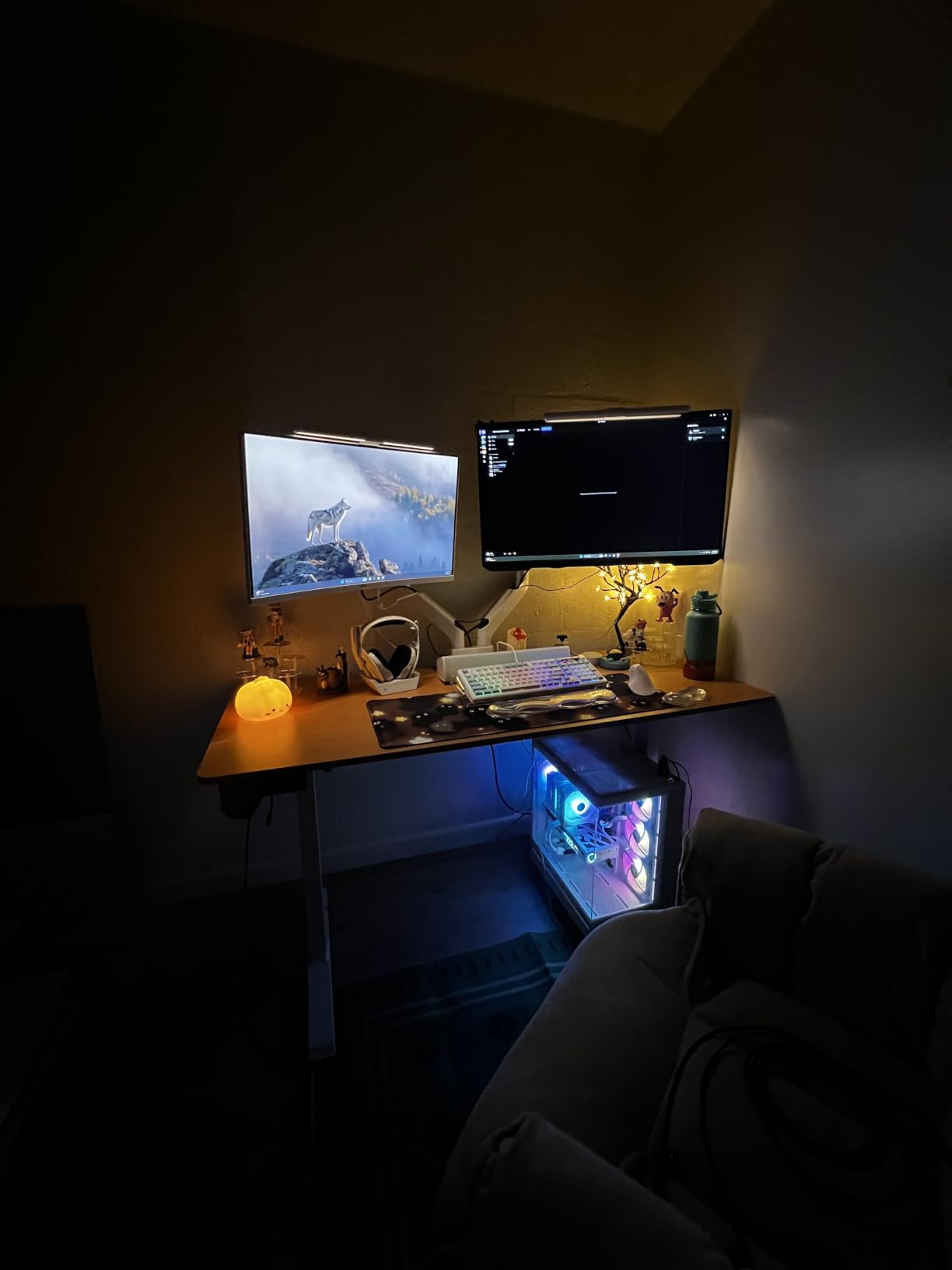 Pixio PS2D Ultrawide Heavy-Duty Premium Dual Monitor Arm Stand Desk Mount - Fits up to 35 inches Two Monitors, Weights up to 33 lbs Each, Height Adjustable, VESA 75x75mm 100x100mm customer photo 1