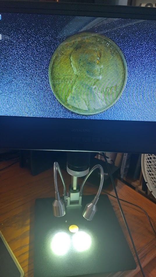JL210 10.1'' Digital Microscope Coin Magnifier for Adults | Full View for Silver Coins, Soldering Microscopes Camera for Electronics, 8 LED, 12.6