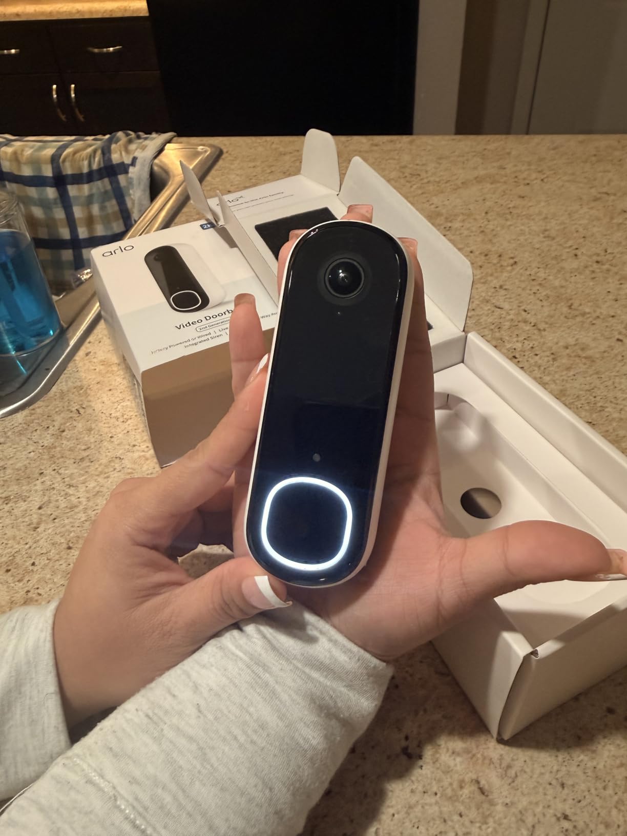 Arlo Video Doorbell 2K (2nd Gen) Wireless or Wired - 1-Cam | 2K HDR head-to-toe video; Front door security; Package & person detection; Night vision, 2-way audio; 1-mo subscription incl. customer photo 2