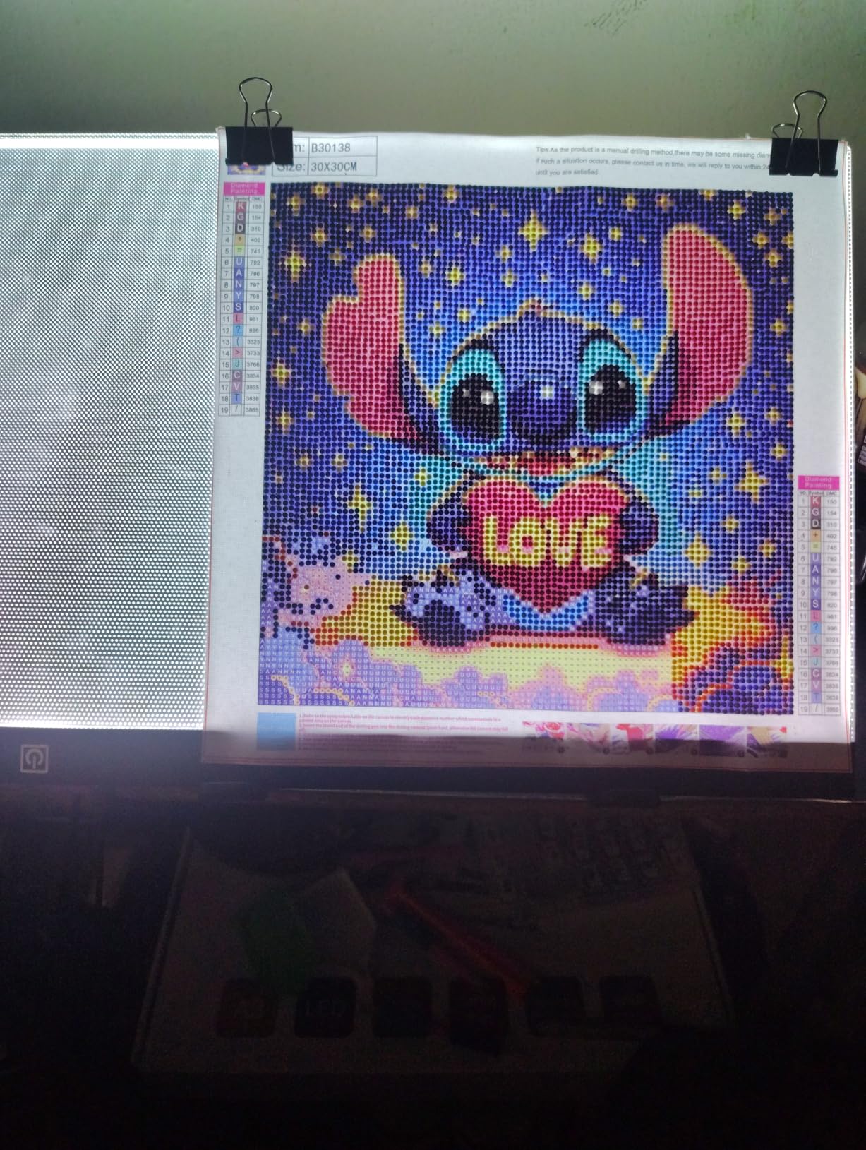 Ratukall A3 LED Light Pad for Diamond Painting, USB Powered Light Board Kit, Adjustable Brightness Light Box for Tracing with Accessories & Tools, Storage Case, Drill Pens & Stand customer photo 1