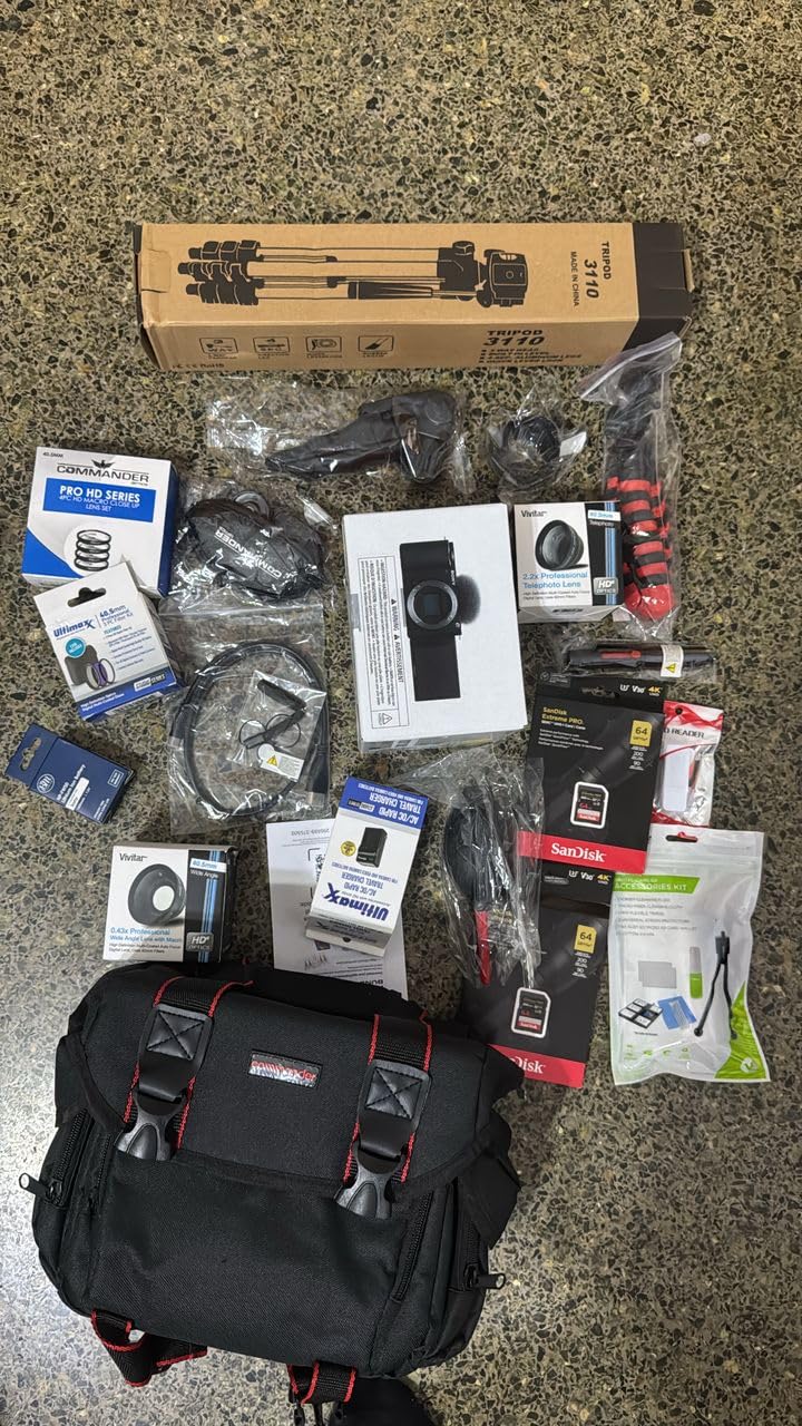 Sony ZV-E10 Mirrorless Camera with 16-50mm Lens Deluxe Bundle - 128GB Memory, Wide Angle, 2X Lenses, Case, Tripod, Filters, Hood, Grip, Spare Battery & Charger, Editing Software Kit customer photo 2
