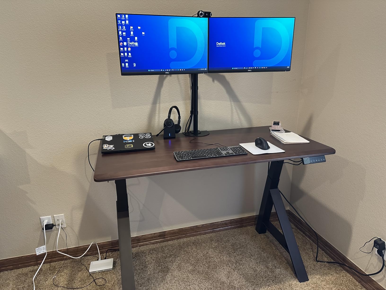 VIVO Premium Dual Ultra Wide LCD LED 27 to 38 inch Monitor Desk Mount, Heavy Duty C-clamp, Extra Tall Pole, Adjustable Telescoping Arms, Black, STAND-TS38C-T customer photo 1