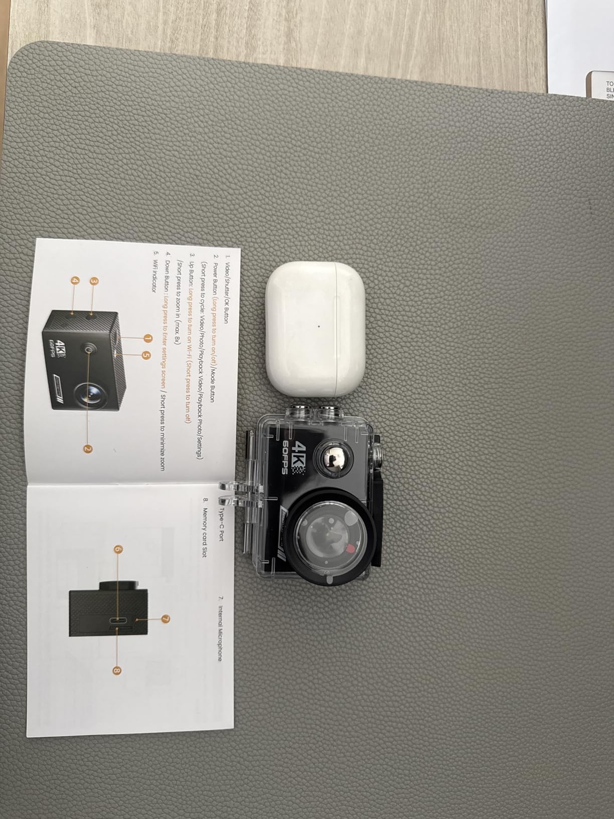 Action Camera 4K30fps with 64G SD Card, HD Waterproof Camera 131ft Underwater Cameras 20MP Pre-recording WiFi Camera 170° Remote Control Sports Cameras with 2 Batteries Helmet Mount Accessories Kits customer photo 2