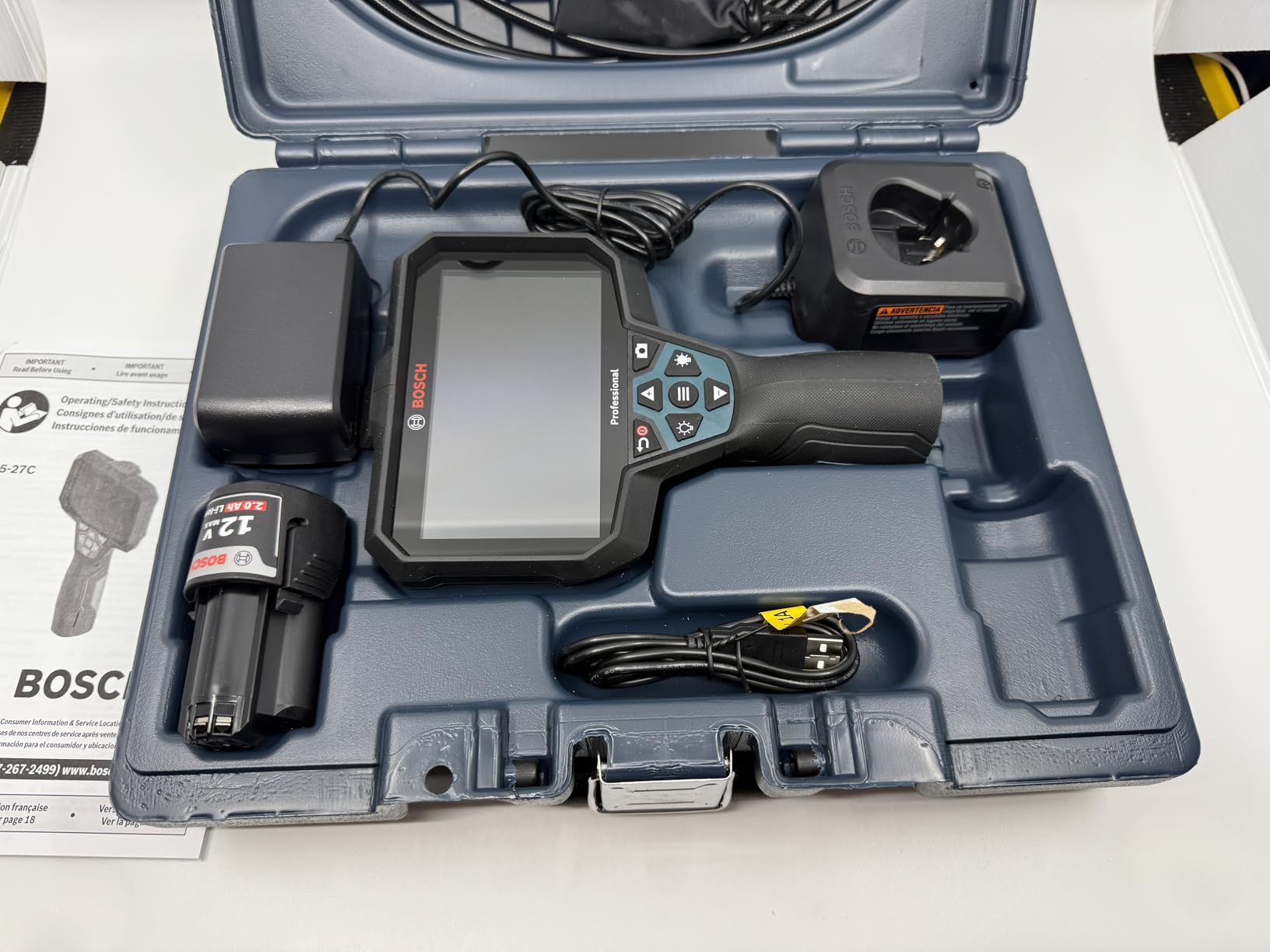 BOSCH GIC5-27C Professional Borescope Inspection Camera with Adjustable LED Light, 11ft. Removable Endoscope Camera, Up Indicating Arrow, Includes 12V Rechargeable Battery, Carrying Case, Attachments customer photo 1