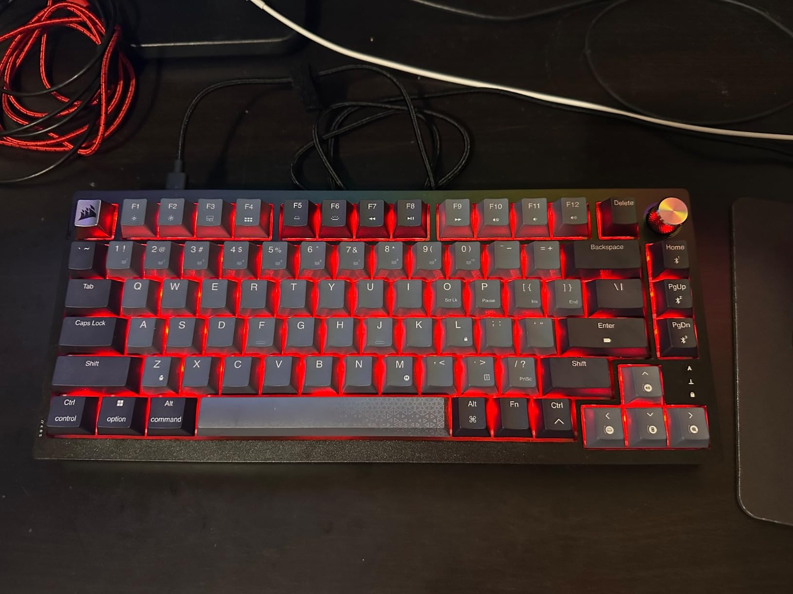 Corsair K65 Plus Wireless RGB 75% Mechanical Gaming Keyboard - Black/Gray | QWERTY US, Pre-Lubed MLX Red Linear Switches, PBT Dye-Sub Keycaps, Hotswappable, 2.4GHz, Bluetooth, Quiet, PC, Multiplatform customer photo 1