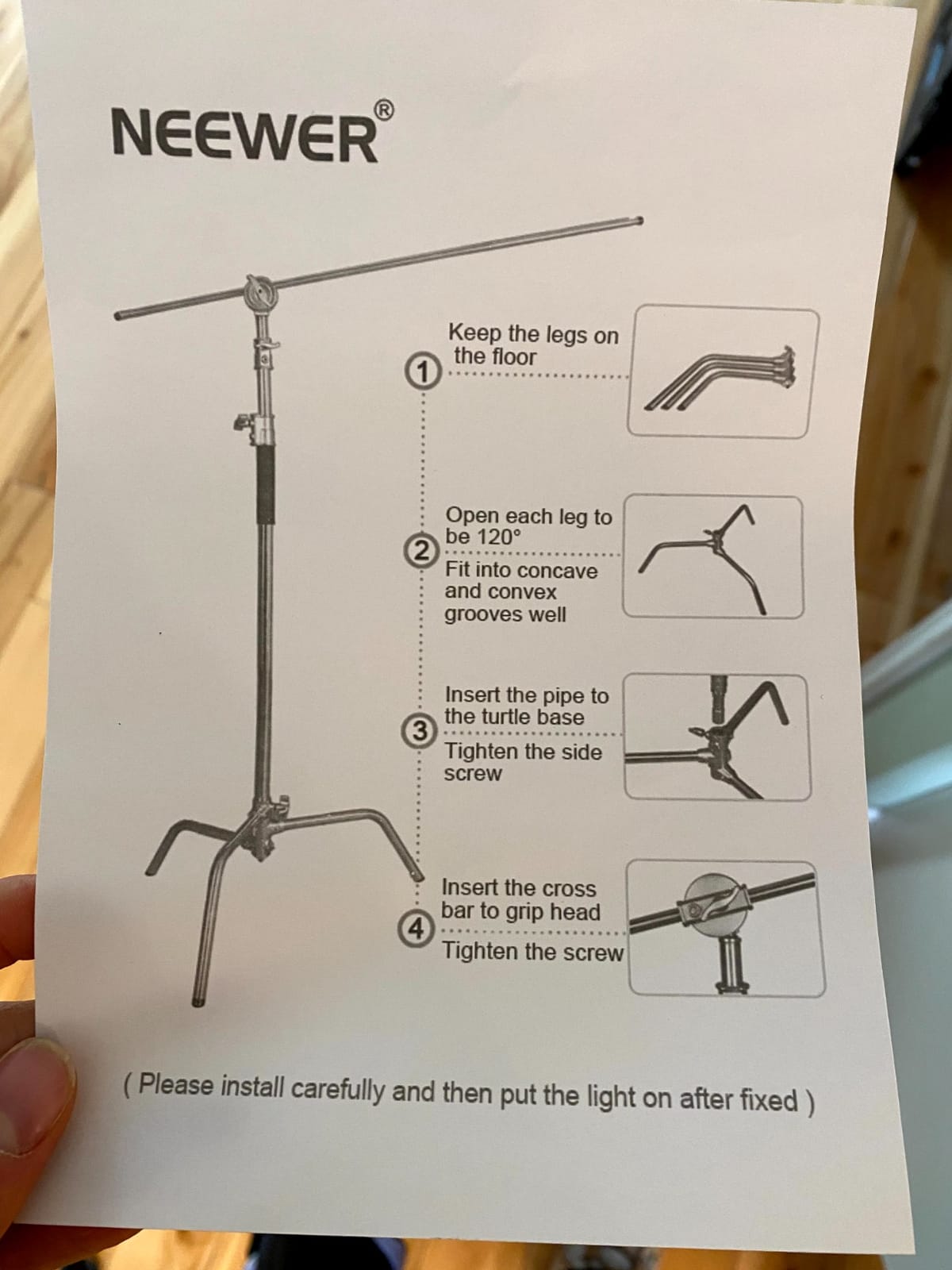 NEEWER Heavy Duty Light Stand, Metal 11.15ft/3.4m Adjustable Photography C Stand Tripod with Boom Arm Built in Spring Cushion 1/4