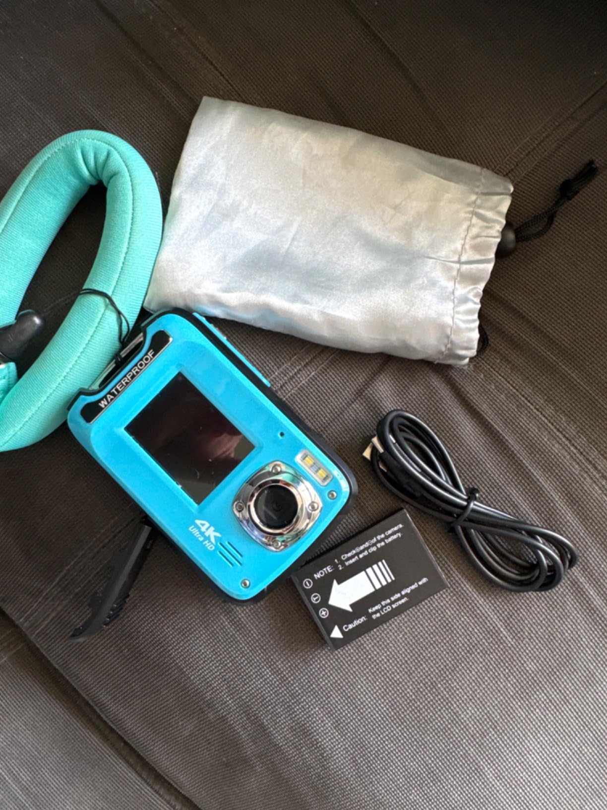 Underwater Camera 4K 48MP Autofocus Selfie Dual Screen Waterproof Camera with Floating Strap and 32GB Card, 17FT Compact Waterproof Digital Camera, Fill Light Underwater Camera for Snorkeling customer photo 1