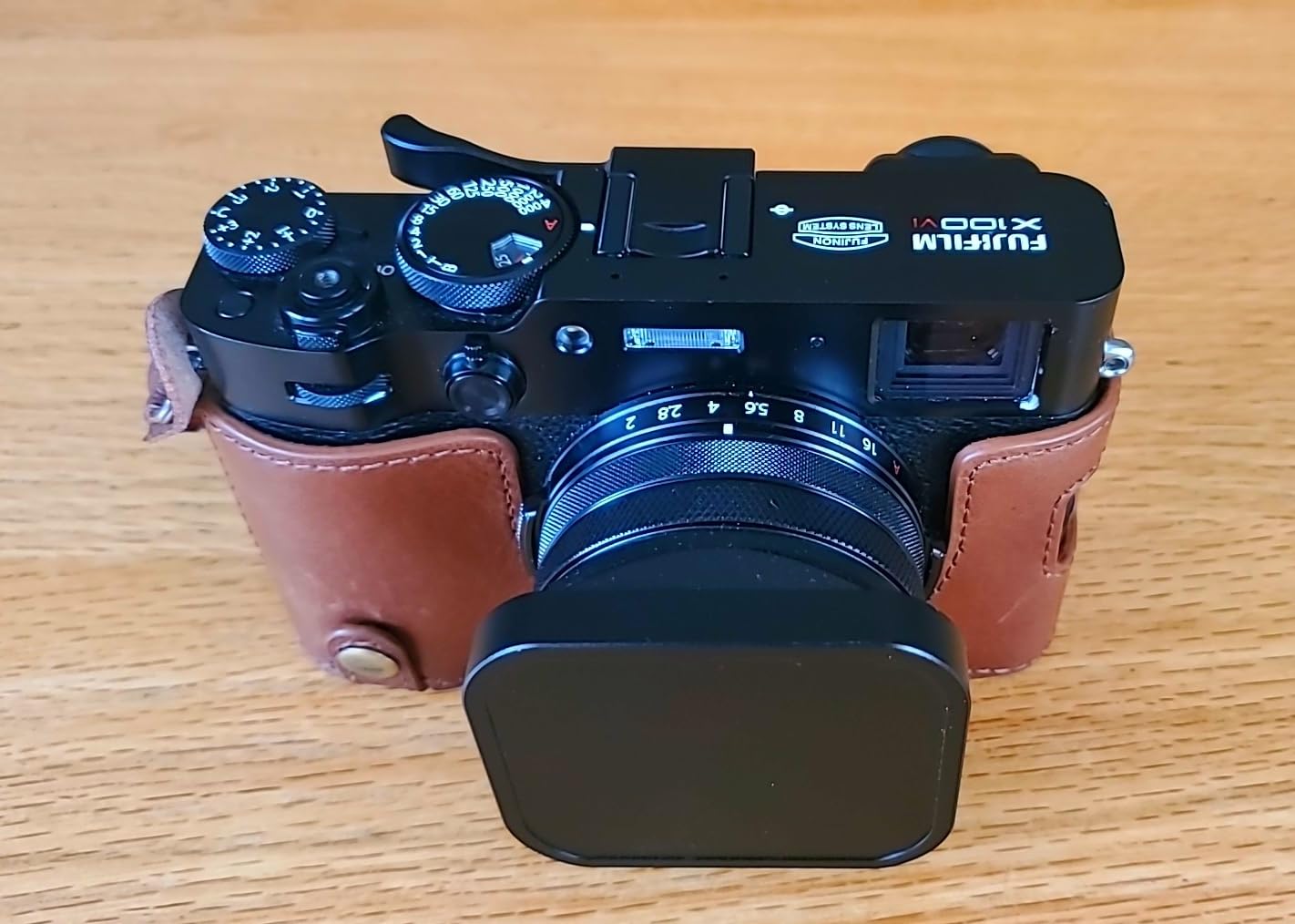 MegaGear Ever Ready Genuine Leather Half Camera Case Compatible with Fujifilm X100VI - Brown customer photo 1