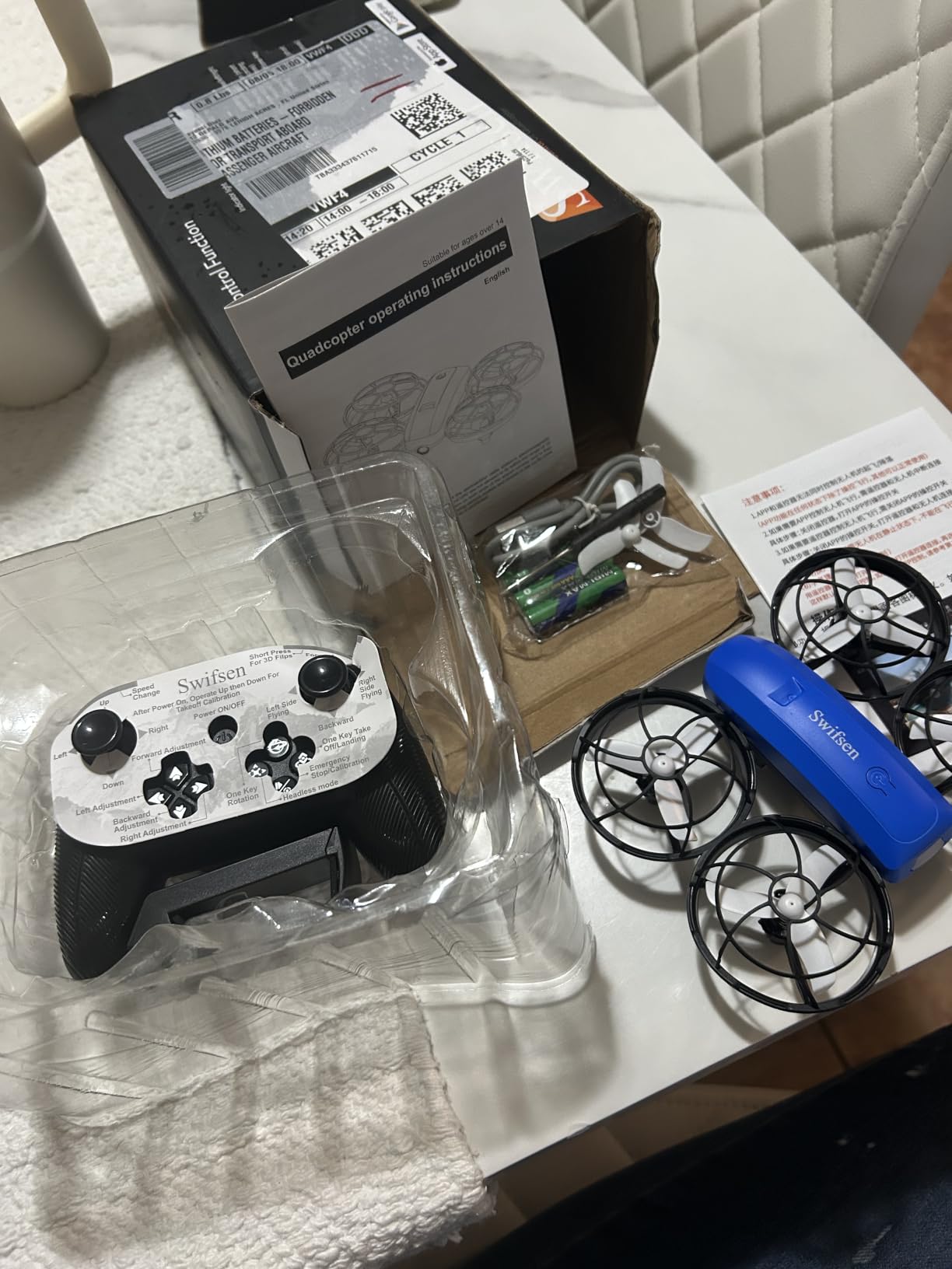 Swifsen Kids Drone with Camera & Optical Flow Positioning - Mini RC Quadcopter with Full Protection Guard, 2 Modular Batteries, Colorful LED Lights - Easy to Fly Gift for Boys & Beginners (Upgraded Version) customer photo 1