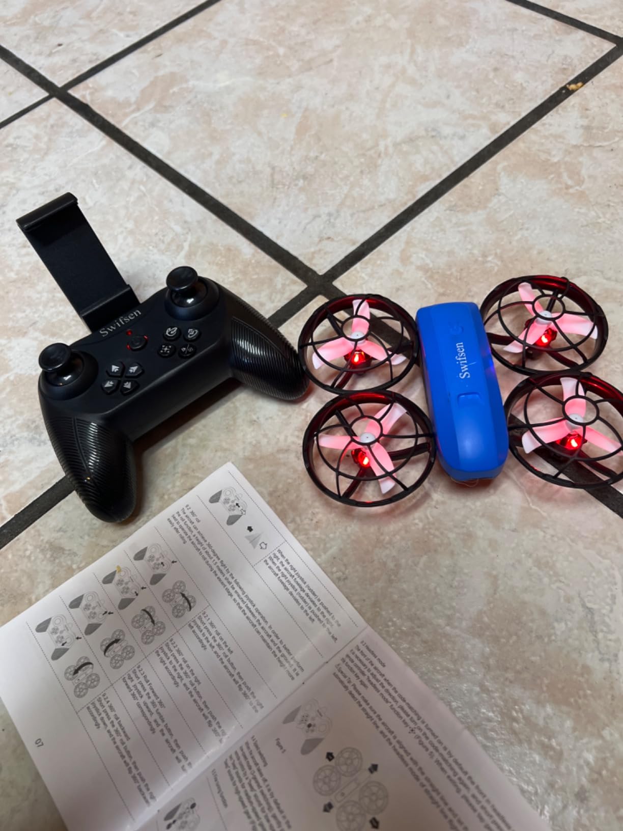 Swifsen Kids Drone with Camera & Optical Flow Positioning - Mini RC Quadcopter with Full Protection Guard, 2 Modular Batteries, Colorful LED Lights - Easy to Fly Gift for Boys & Beginners (Upgraded Version) customer photo 2