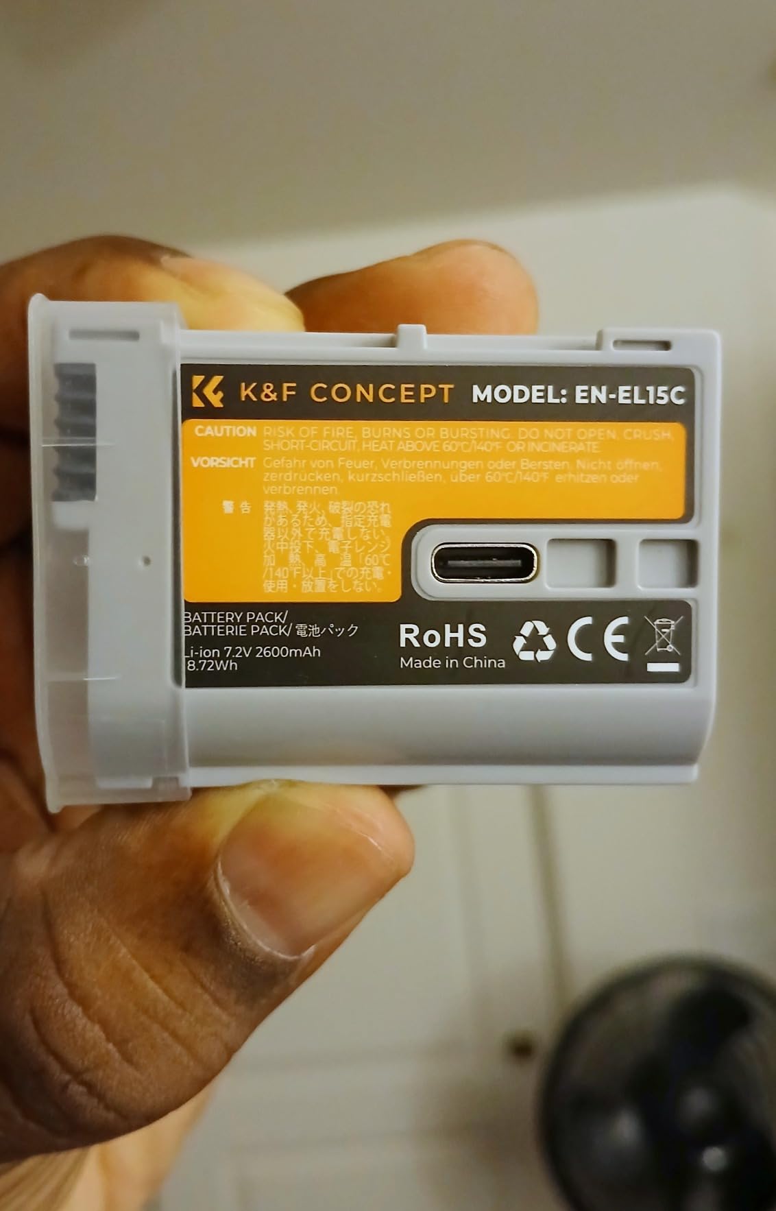 K&F CONCEPT 2600mAh EN-EL15C Battery, USB-C Fast Charging Z6iii Battery Compatible with Nikon ZR, Z8, Zf, Z7, Z6, Z7ii, Z6ii, Z5, D850, D810, D810A, D780, D750, D610, D500, D7500, D7200 Camera customer photo 1
