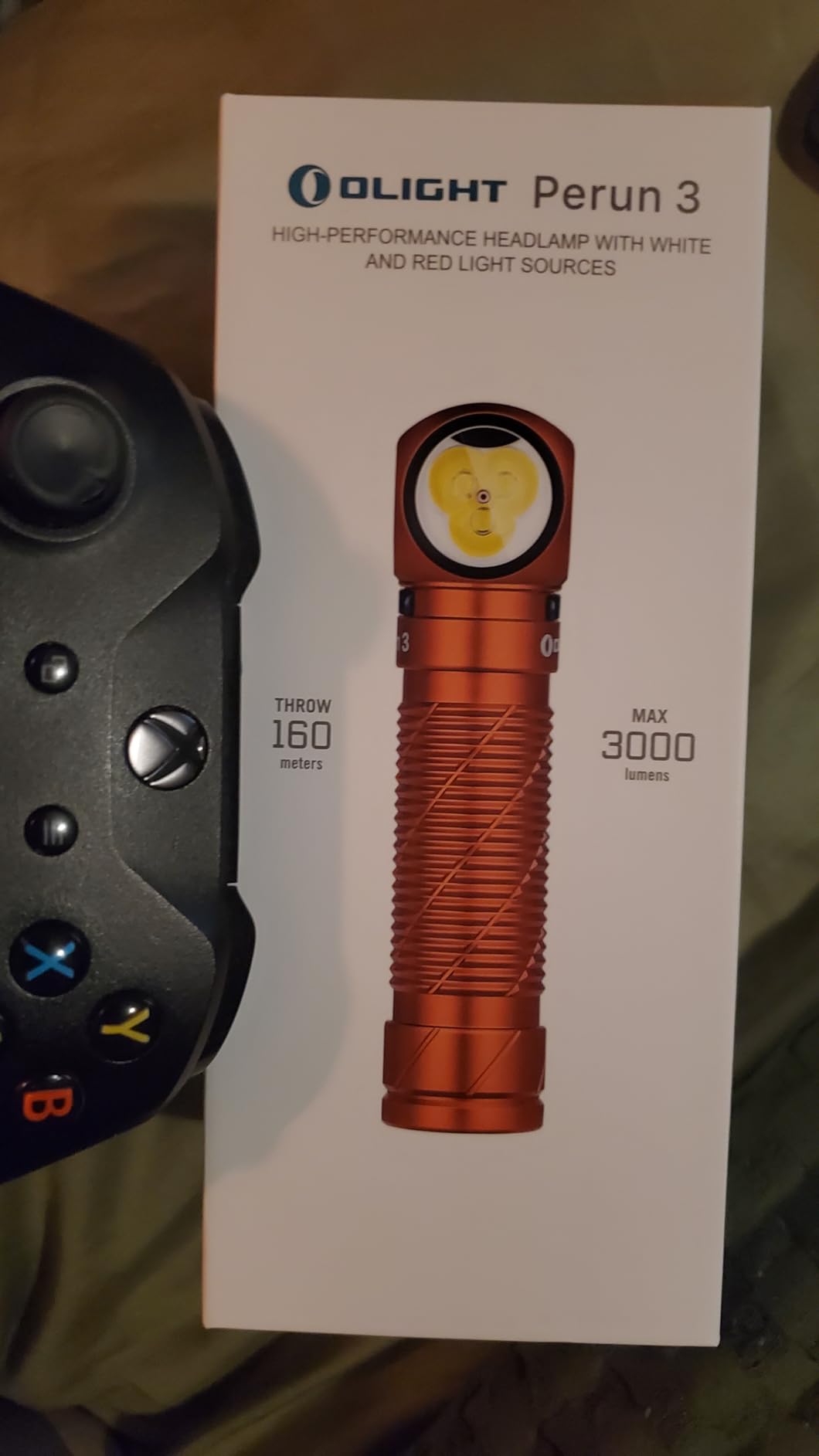 OLIGHT Perun 3 Headlamp Rechargeable, Red Light, Waterproof, Black | 3000 Lumens, 160M Beam Distance, 2-in-1 Head lamp Flashlight, IP68, Magnetic Tailcap, Long Runtime for Camping, Hiking, Work customer photo 2