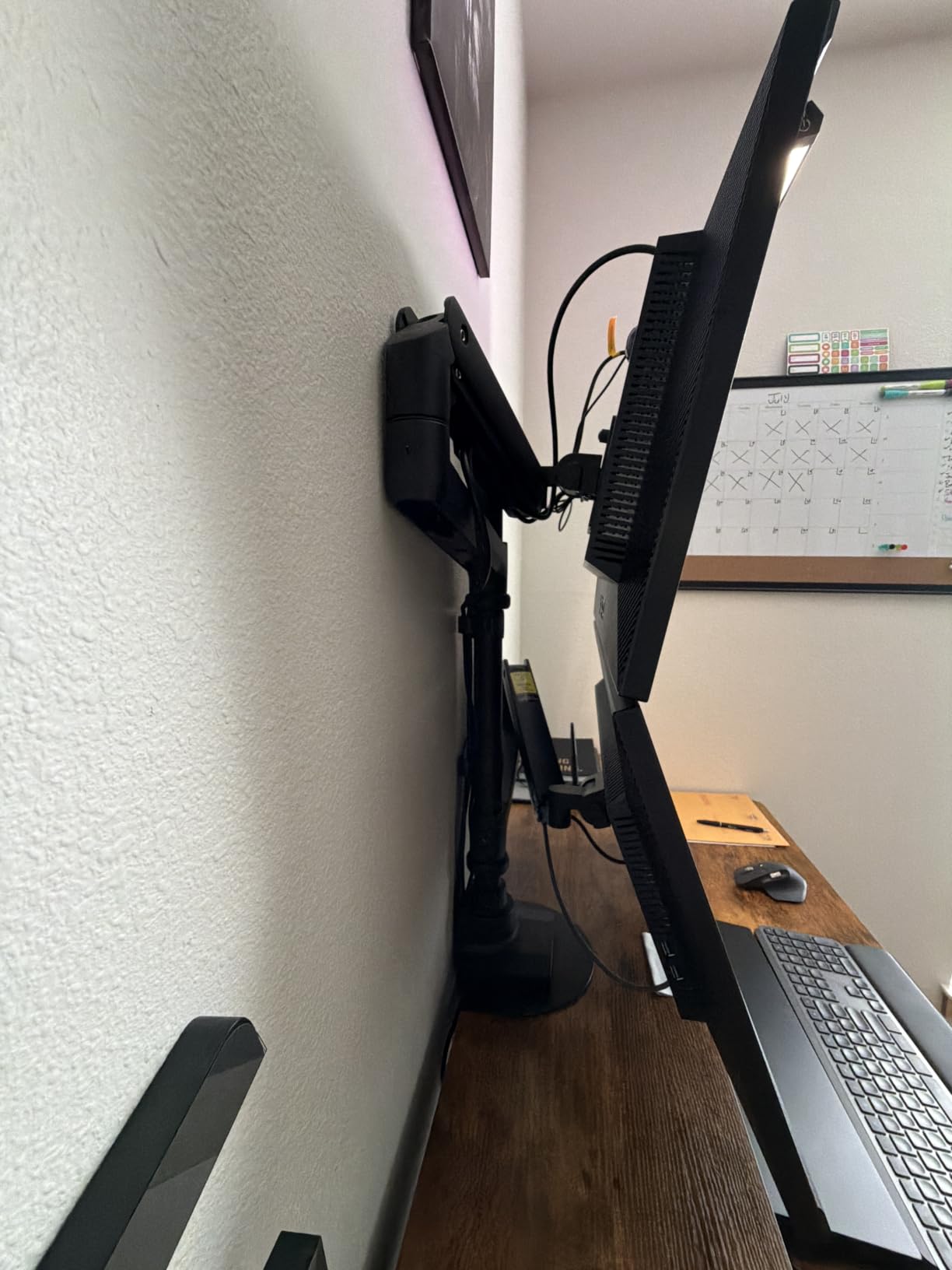 VIVO Pneumatic Arm Dual Ultrawide Monitor Extra Tall Desk Mount for Up to 49 inch Screens, Heavy Duty Clamp, Holds 2 Ultra Wides Up to 44 lbs, Black, STAND-V120K customer photo 2