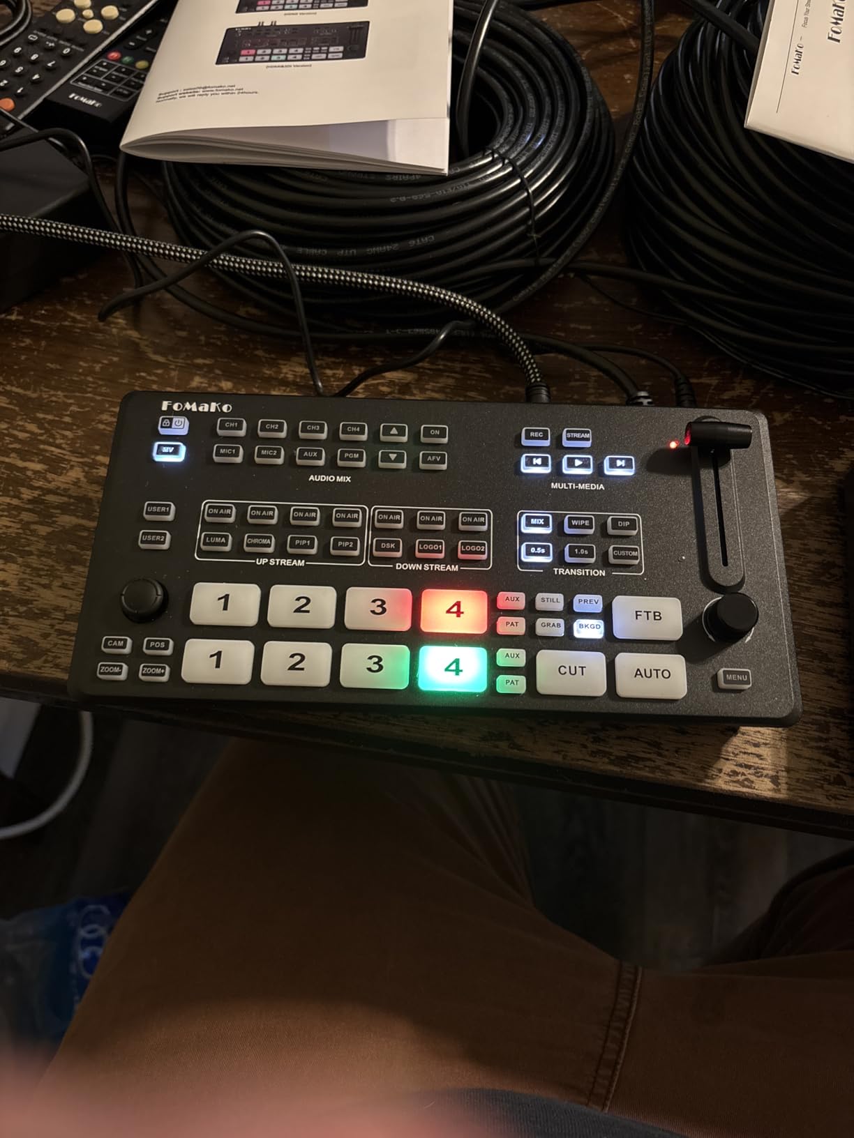 FoMaKo 4K HDMI Video Mixer Switcher, 5-Channel Live Streaming Switcher, 4K 60FPS Input, 1080p 60FPS Output, Support PTZ Controller, NDI Upgradeable, M1 customer photo 1