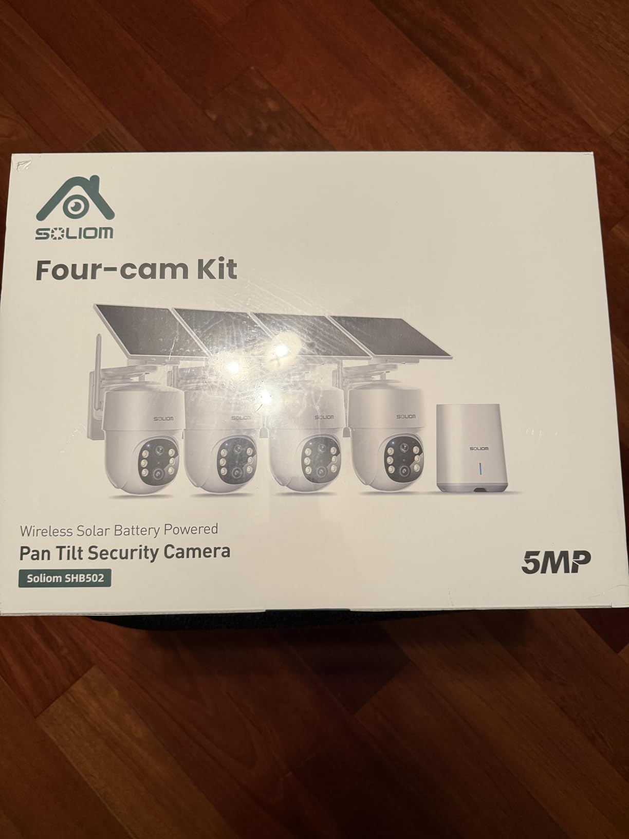 SOLIOM 5MP Security Cameras Wireless Outdoor, No Subscription & Solar Powered, 4-Cam Pack Cameras for Home Security with 360° Auto Motion Tracking, 3K Color Night Vision, 5G & 2.4G Router Compatible customer photo 1
