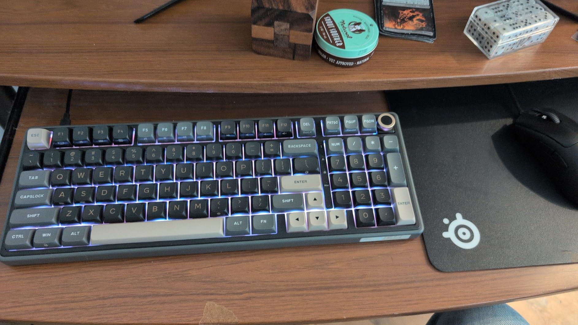 RK ROYAL KLUDGE R98 Pro Wired Mechanical Keyboard, 96% Creamy Gaming Keyboard RGB Backlit with Number Pad and Volume Knob, Gasket Mount, MDA Profile PBT Keycaps, Hot Swappable Pre-lubed Linear Switch customer photo 1