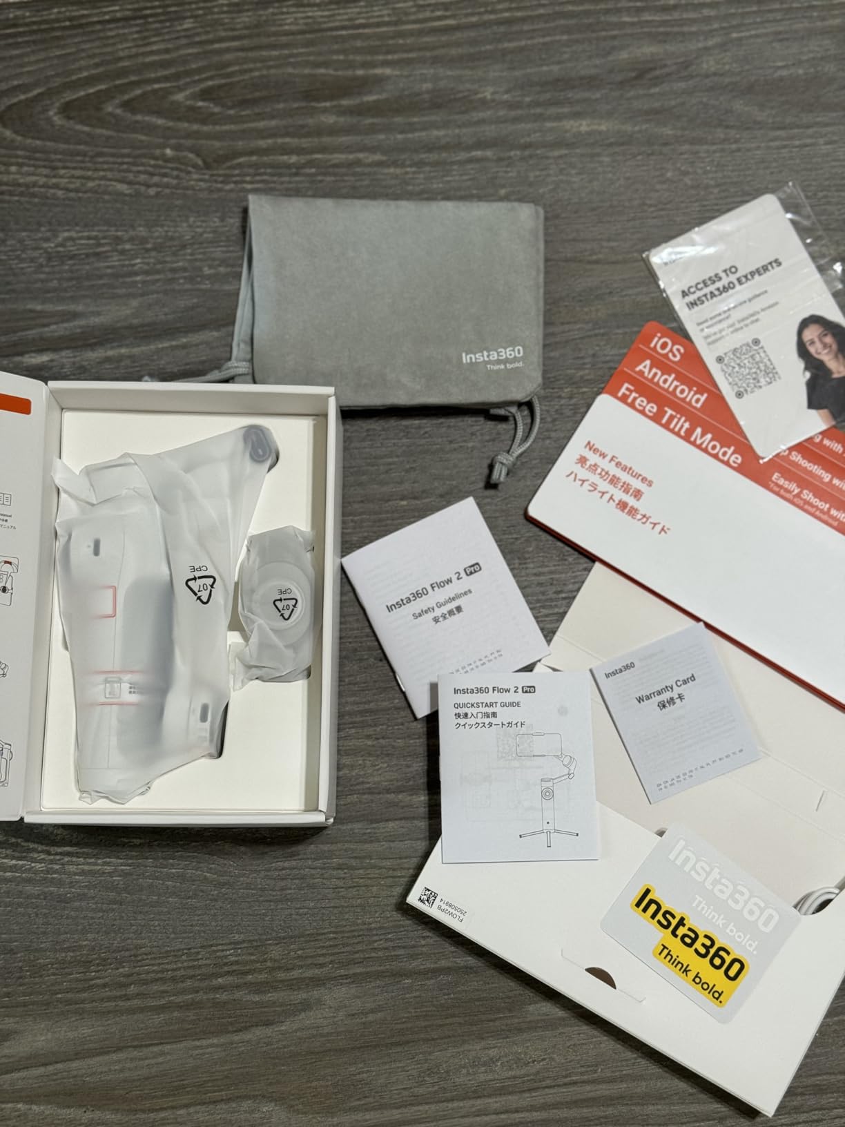 Insta360 Flow 2 Pro AI Tracker Bundle White - Industry-First AI Phone Gimbal with Apple DockKit, Pioneering 360º Pan Tracking, Free Tilt, Built-in Tripod/Selfie Stick, Portable Vlog/Travel Stabilizer customer photo 1