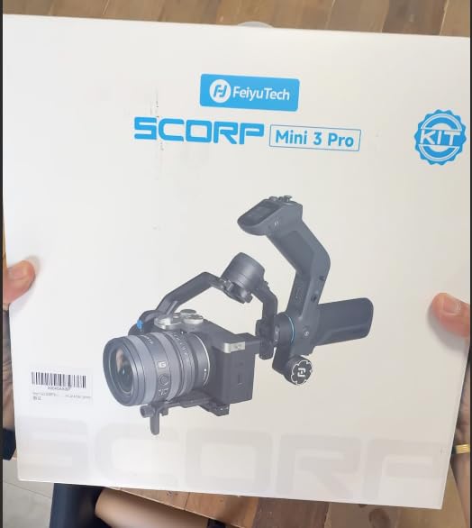 FeiyuTech SCORP Mini 3 Pro Kit 3-Axis Gimbal Stabilizer for Camera, iPhone, Action Cam with Built-in AI Tracking, 4.4lb Payload, Detachable Screen Handle, Case, Light, Vertical Shoot customer photo 1