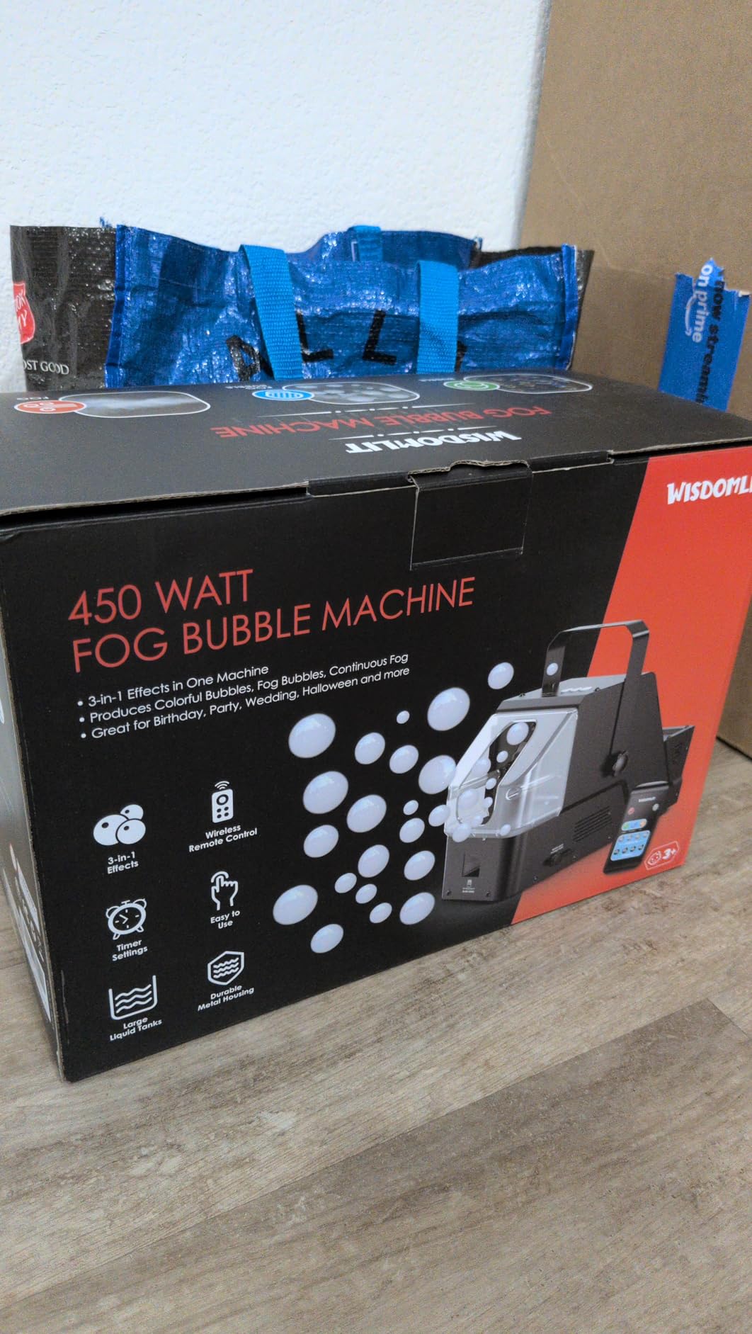 Wisdomlit Fog Bubble Machine, 3-in-1 Smoke Bubble Machine w/Remote Control customer photo 2