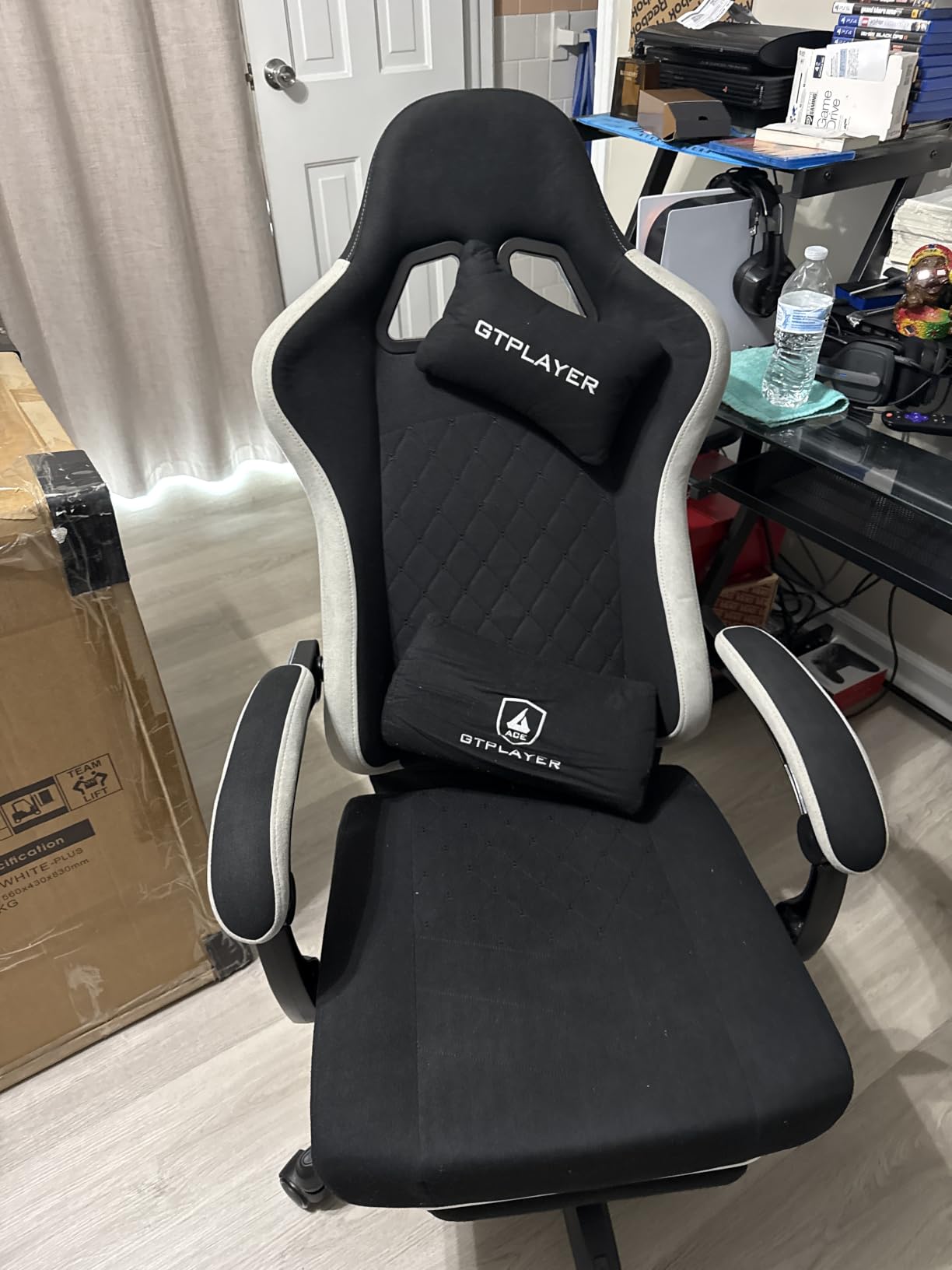 GTPLAYER Gaming Chair, Computer Office Chair with Pocket Spring Cushion, Linkage Armrests and Footrest, High Back Ergonomic Computer Chair with Lumbar Support Task Chair with Footrest (Black) customer photo 2