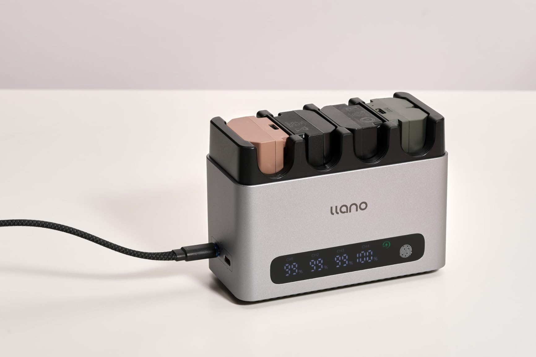 llano NP-FZ100 Battery Fast Charger 4-Slot 65W A6700 Battery Charger | for Sony Cameras A7III A7IV A6700 FX3 FX30 A9 A1 A7C A7CII A7RV A7RIII A6600 ZV-E1 ZV-E10II RX10 V, LED, Magnetic Storage Lid customer photo 2