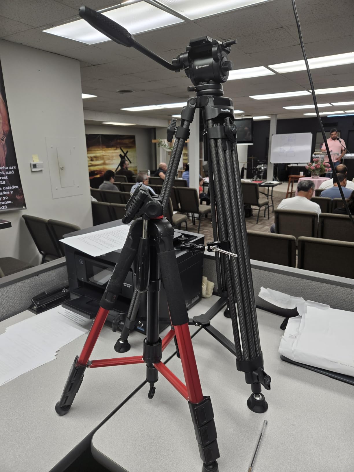 SMALLRIG 73''/186cm Heavy Duty Aluminum Alloy Video Tripod, Max Load 8kg (18lbs), Fluid Head with +85° to -78 Tilt Range, Compact Travel Tripod Weight 3.1kg(6.8lbs), Folded Height 88cm, AD-14 customer photo 1