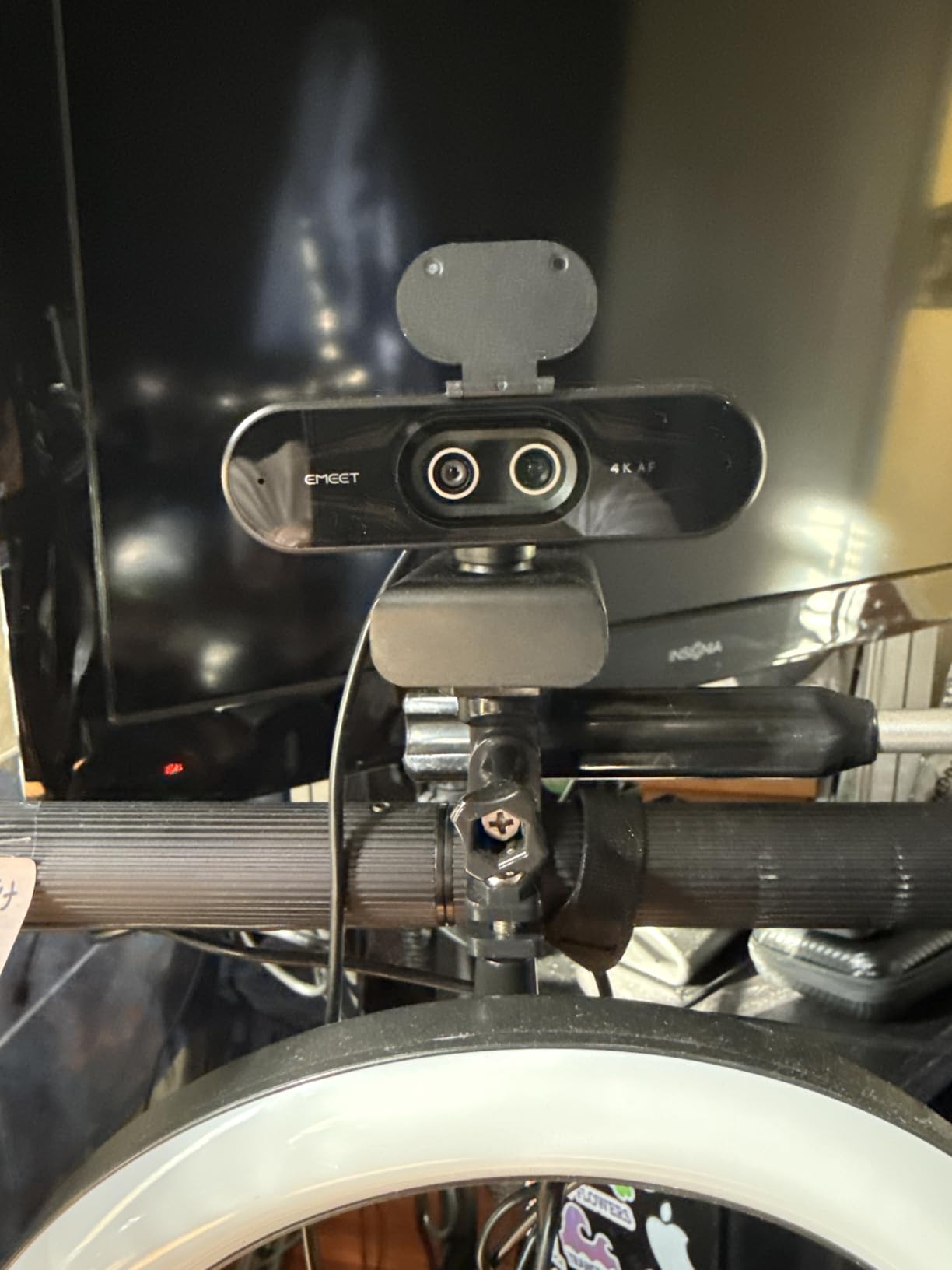EMEET C60E Dual-Camera 4K Webcam for Streaming, Wide-Angle & Telephoto | Max 11X Hybrid Zoom & PDAF Autofocus, Remote Control, RGB Lighting, 2 Mics, Ideal for Livestreaming and Online Meeting customer photo 1