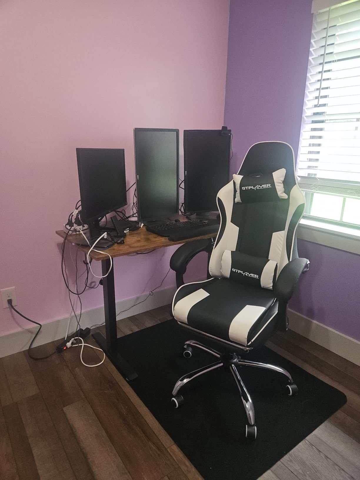 GTPLAYER Gaming Chair, Computer Chair with Footrest and Lumbar Support, Height Adjustable Game Chair with 360°-Swivel Seat and Headrest and for Office or Gaming (Pearl White) customer photo 2