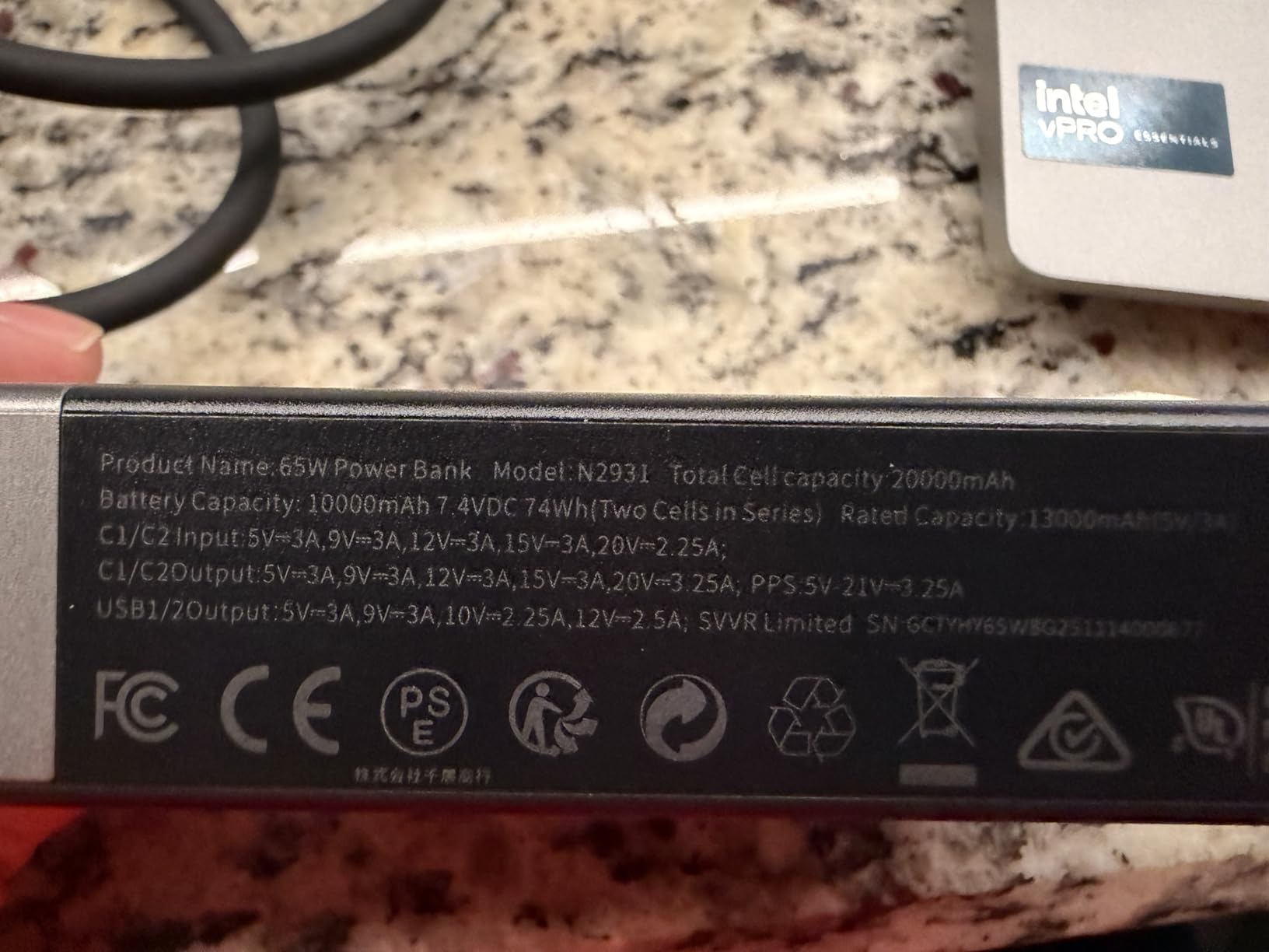 NOBIS Portable Charger 20000mAh 65W Power Bank Fast Charging | 2C+2A Battery Pank with Digital Display, Dual USB-C Fast Charging for Laptop, Phone, Tablet, On-the-Go External Battery Pack customer photo 1