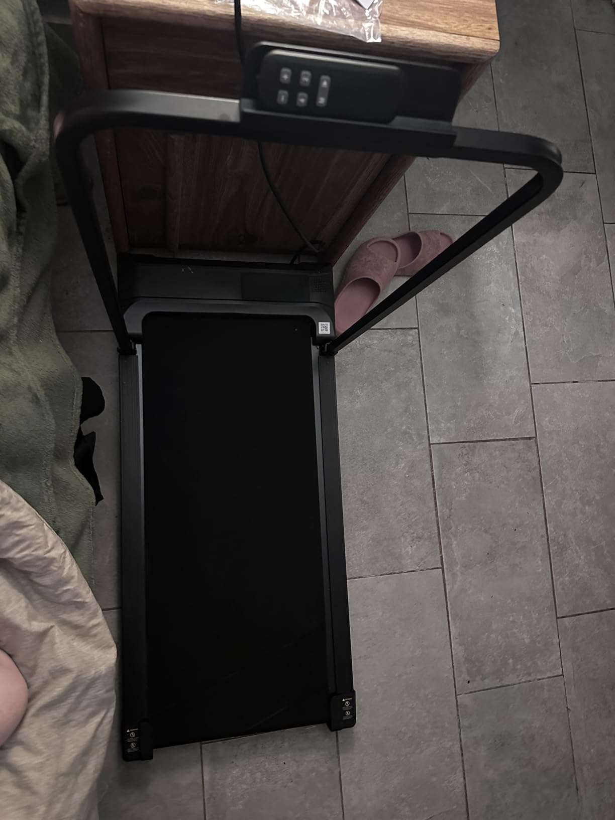 Walking Pad Treadmill for Home - Folding Treadmills with Handle Bar Portable Compact Fold up Indoor Foldable Handles Electric Walk Pads Small Spaces Mini Running Quiet Under Bed Office customer photo 1
