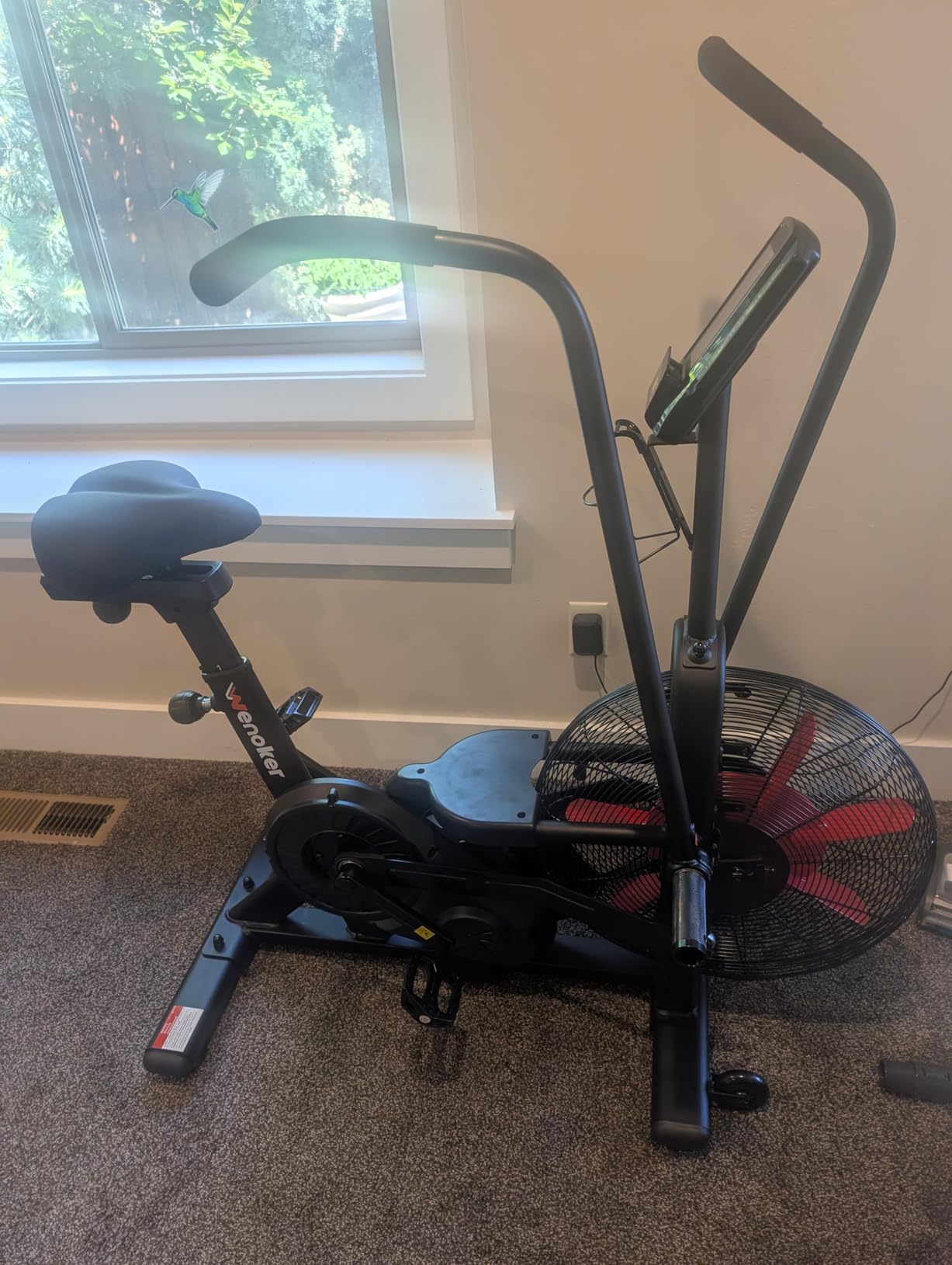 Wenoker Exercise Bike, Air Bike with Smart APP, ISCC PLUS Certified, Dual Action Handlebars Stationary Fan Bike 350LBS Capacity for Home Gym HIIT Full Body Workout customer photo 1