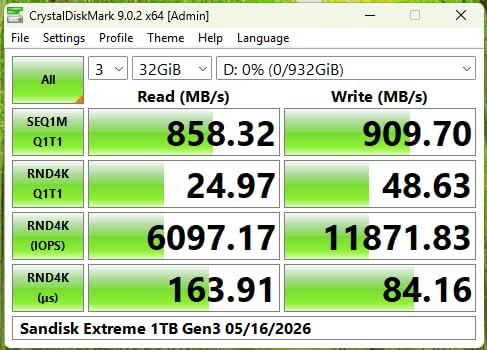 SANDISK 1TB Extreme Portable SSD (New Model) - up to 2000MB/s Transfer speeds, USB Type-C connectivity, Reliable Durability - Black customer photo 2