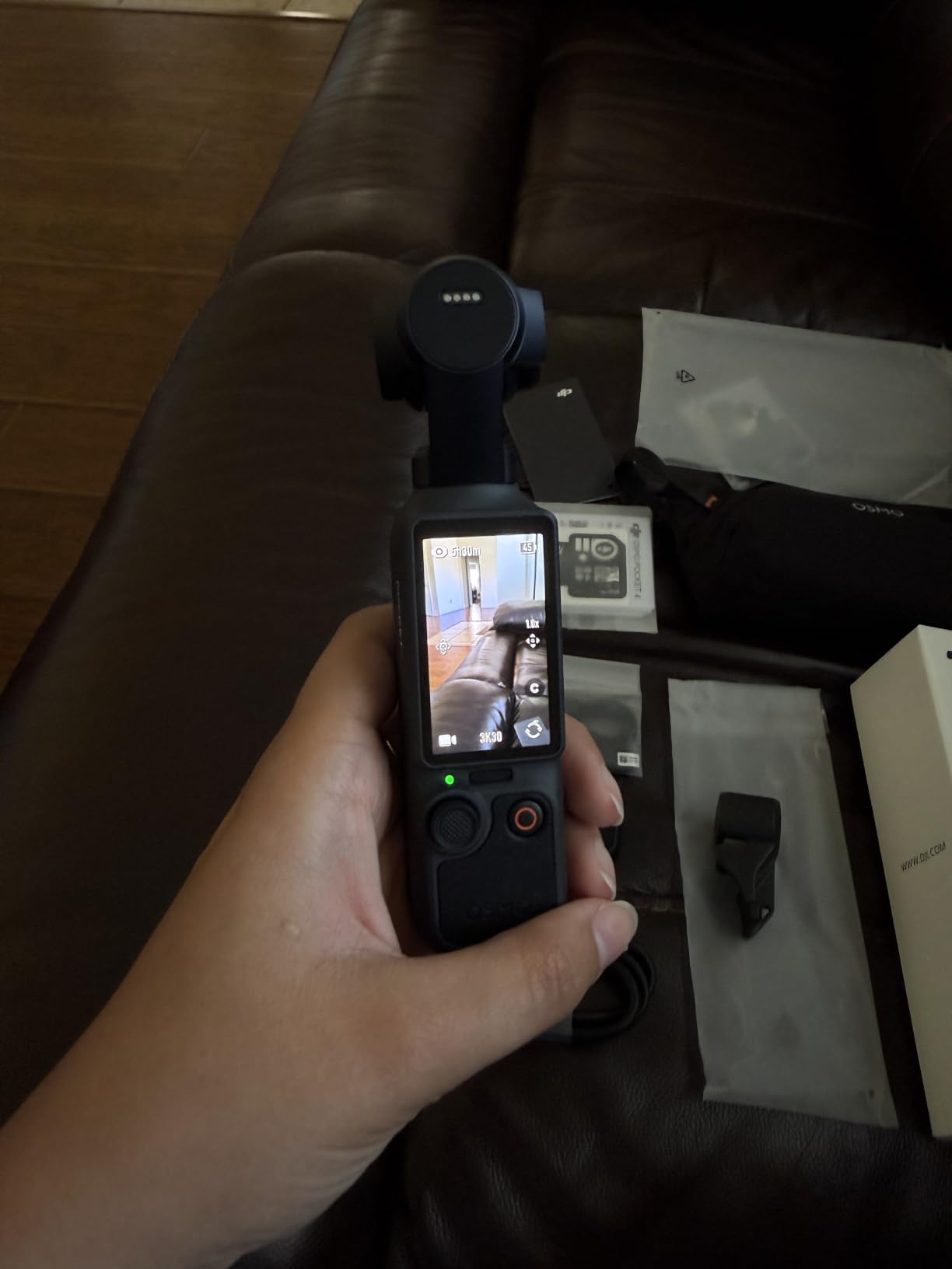 DJI Osmo Pocket 4 Value Bundle, 4K/240fps Vlog Camera, 3-Axis Stabilization, Active Track 7.0, 2 Mics +Grip Tripod + 128GB Memory, + More customer photo 1