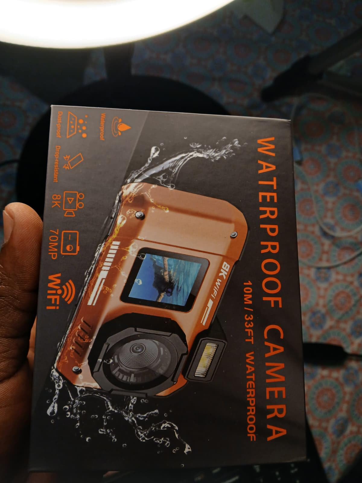 8K Underwater Camera Rugged WiFi 33FT Waterproof 70MP 32GB Card Dual-Screen | Suitable for Snorkeling, Diving, Selfie Dustproof Shockproof, Autofocus Point-and-Shoot, 2500mAh battery, Type-C, amber customer photo 2