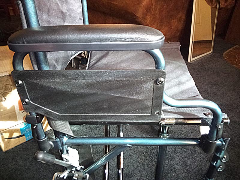 NOVA Heavy Duty Bariatric Transport Chair with 400 lb. Weight Capacity, 22” Extra-Wide Seat with Locking Hand Brakes, Flip Up Arms (for Easy Transfer), Anti-Tippers, 12” Rear Wheels, Color Blue customer photo 1