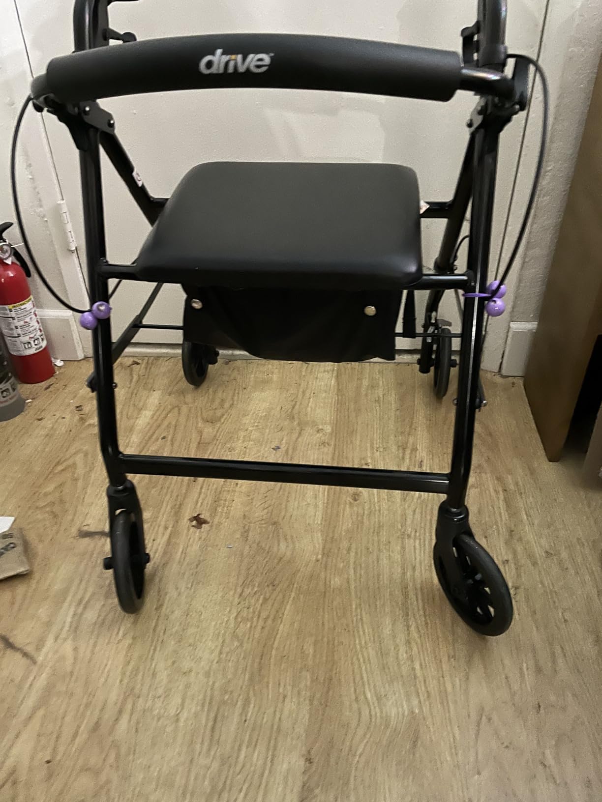 Drive Medical Aluminum Rollator Walker, Padded Seat, 6-Inch Wheels, Blue customer photo 1