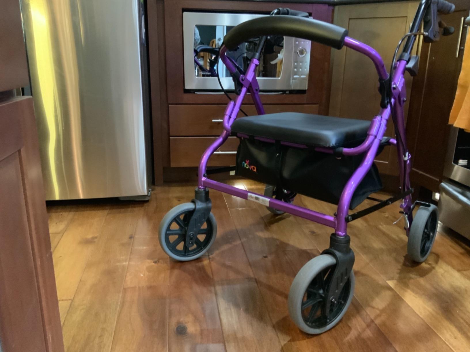 NOVA Zoom 22 Rollator Walker for Seniors, Rolling Walker with Locking Hand Brakes, Padded Seat & 8