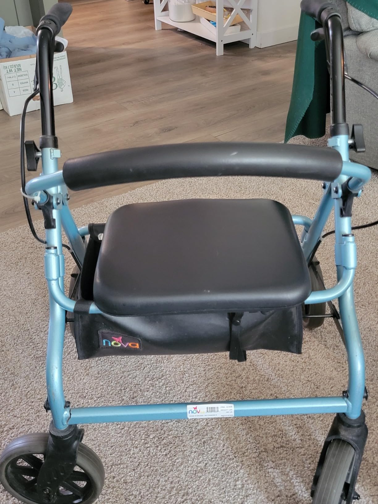 NOVA Zoom 22 Rollator Walker for Seniors, Rolling Walker with Locking Hand Brakes, Padded Seat & 8