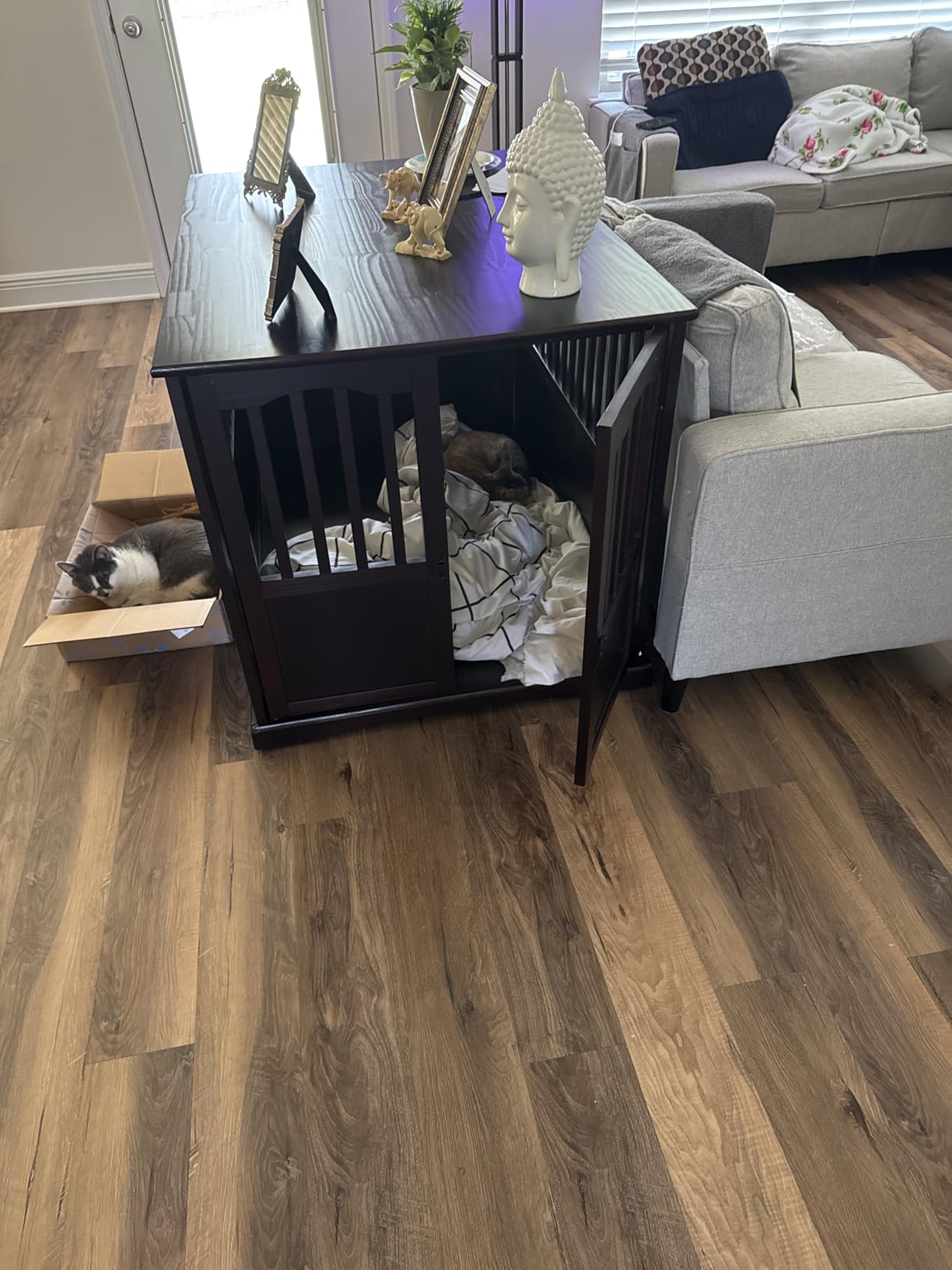 Casual Home Wooden Medium Pet Crate, End Table, Espresso customer photo 2