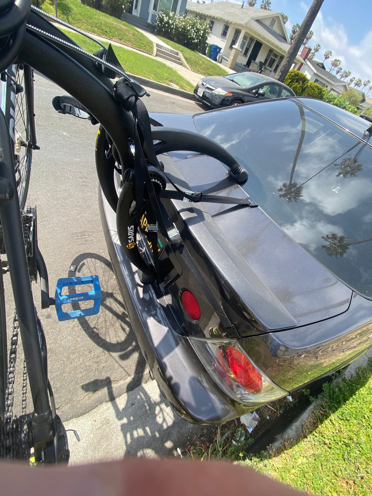 Saris Bones Car Trunk Bicycle Rack Carrier, Mounts 2 Bikes, Black - Durable, Rust-Free, Anti-Sway Straps, Fits Most Vehicles, Made in USA, Arc-Based Design, 100% Recyclable Materials customer photo 2