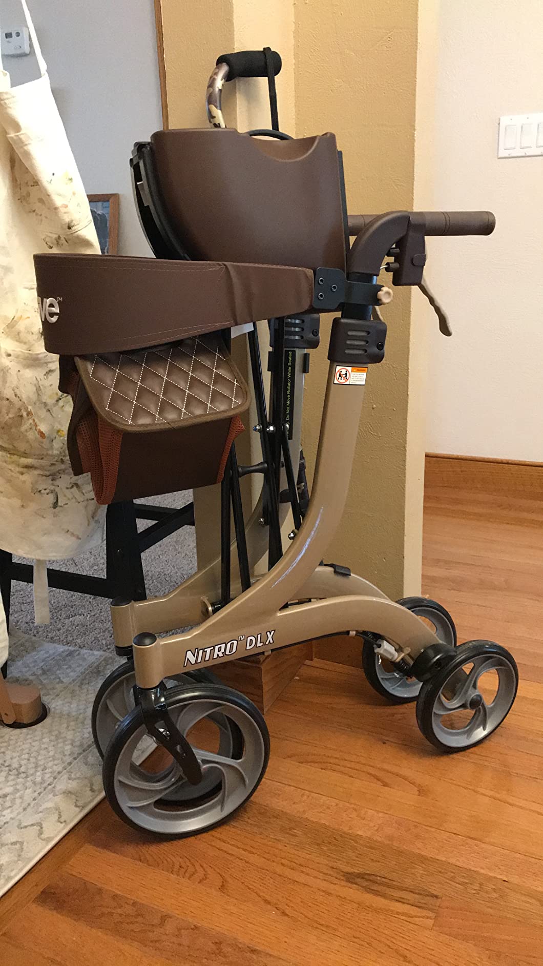 Drive Medical Nitro DLX Foldable Rollator Walker, 10 Inch Wheels, Champagne customer photo 2