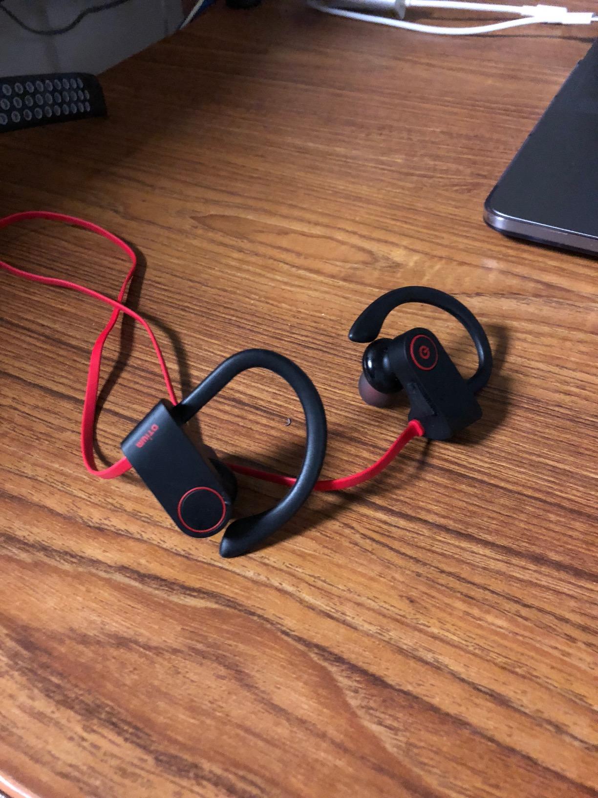 Otium Bluetooth Headphones,Wireless Earbuds IPX7 Waterproof Sports Earphones with Mic HD Stereo Sweatproof in-Ear Earbuds Gym Running Workout 15 Hour Battery Sound Isolation Headsets customer photo 2