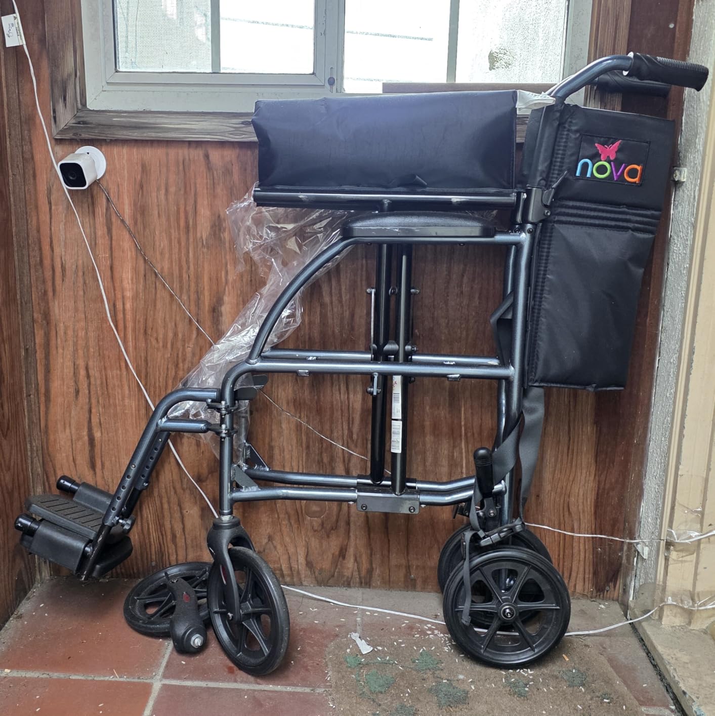 NOVA Ultra Lightweight Transport Wheelchair for Adults, Foldable Travel Wheelchair with 19” Seat Width, Compact Design, Easy to Carry, Black customer photo 1