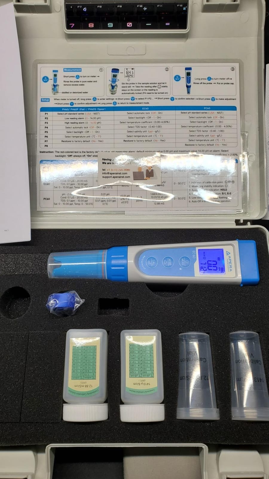 Apera Instruments, LLC-AI314 Premium Series EC60 Waterproof Conductivity Pocket Tester Kit, ±1% F.S Accuracy, Easy Switch of EC/TDS/Salinity, Replaceable Probe customer photo 2
