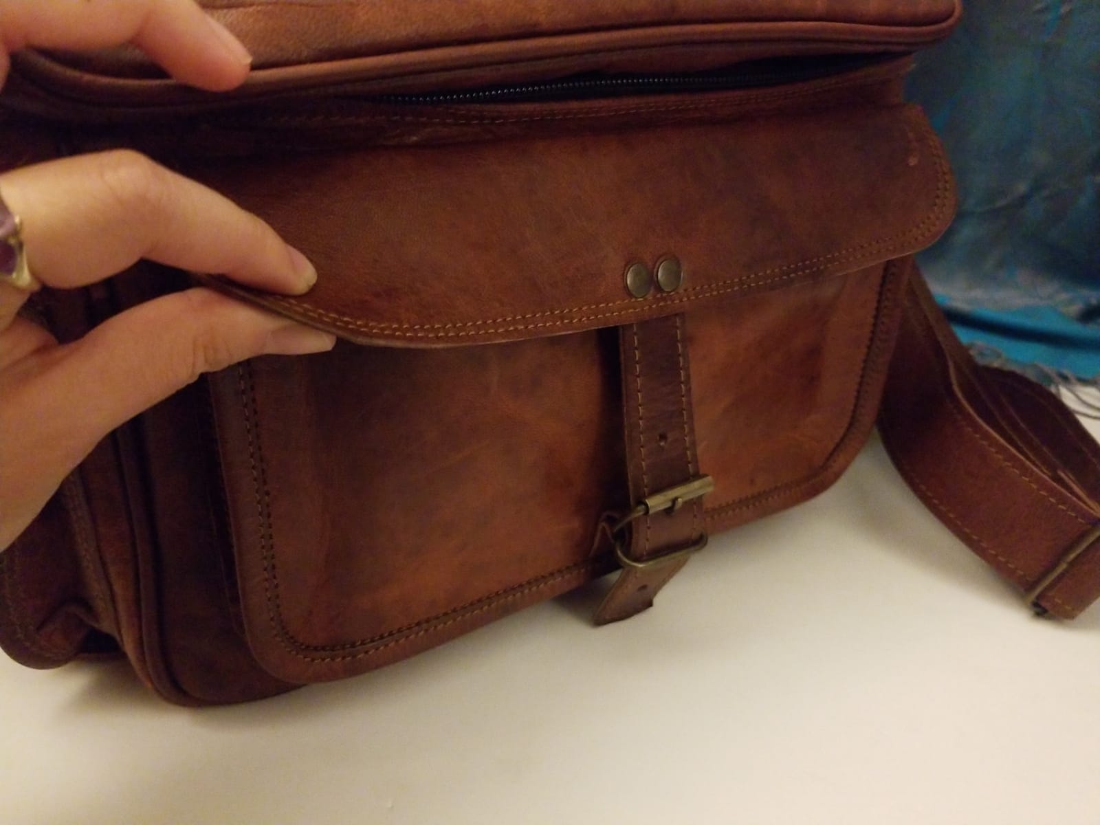 Leather Messenger Bag for Camera - Vintage Shoulder Satchel Camera Bag for DSLR, Canon, Nikon, Fuji Cameras - Travel, Portable Photography Bag customer photo 2