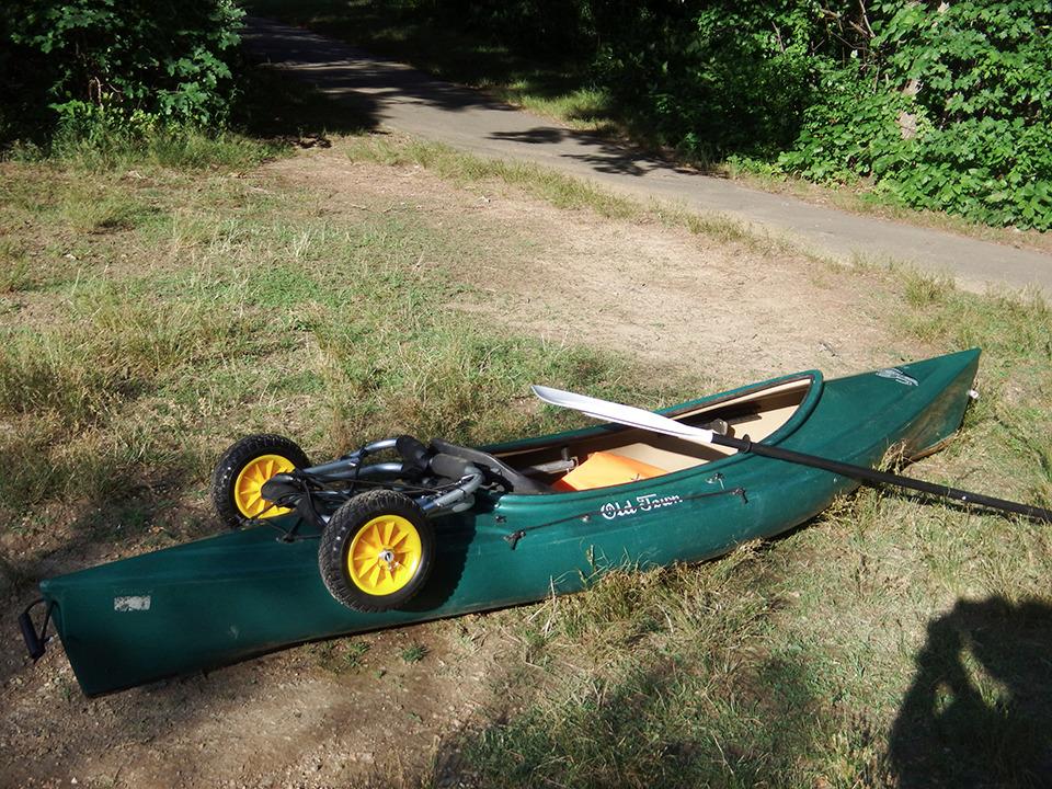 Bonnlo Boat Kayak Canoe Cart Carrier Dolly Trailer Tote Trolley Transport Kayak Accessories Large with 20x2mm Aluminum Pipe Double Kickstands, Inflation Free Solid Tire Wheels, 2 Ratchet Straps customer photo 1