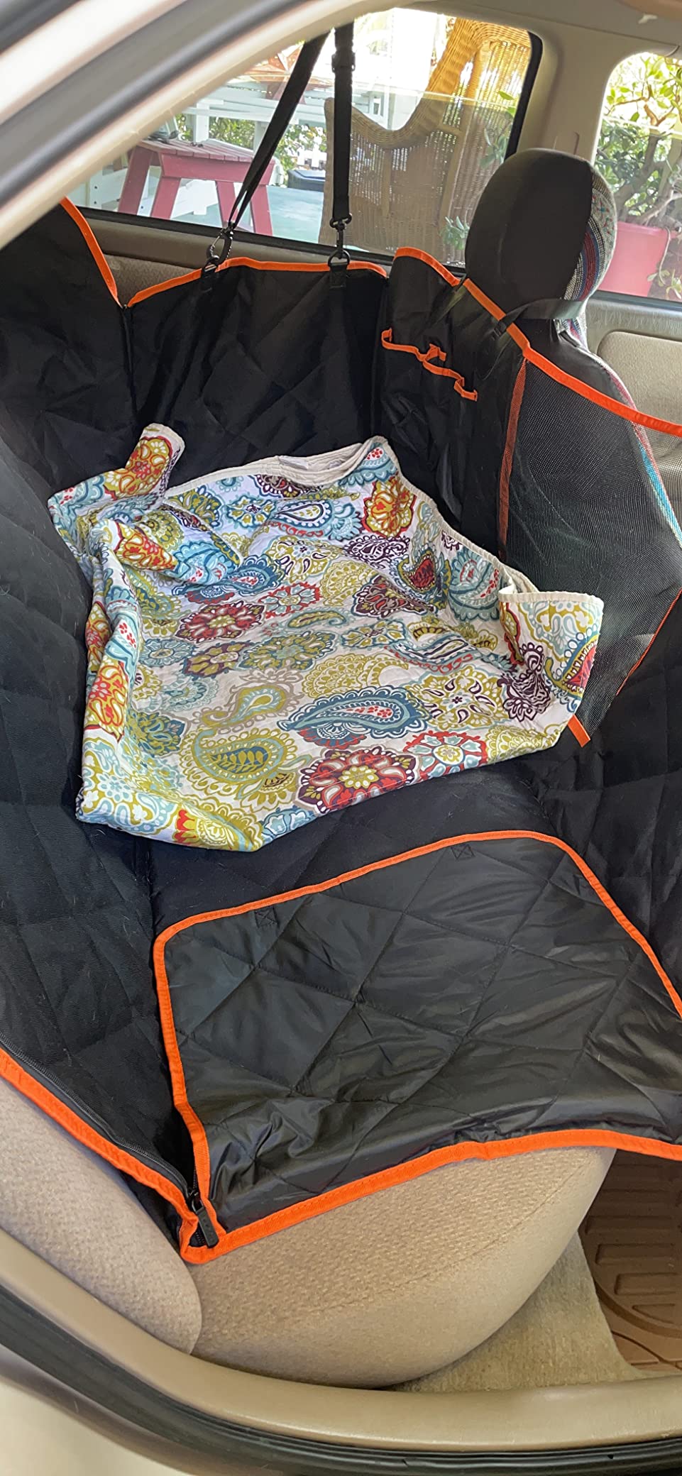 Luxury Dog Car Seat Cover for Back Seat Breathable Mesh Window Dog Hammock for Car 4-Layer Heavy Duty Waterproof Pet Seat Protector Scratch-Proof Car Seat Cover Perfect for Family Road Trips customer photo 1