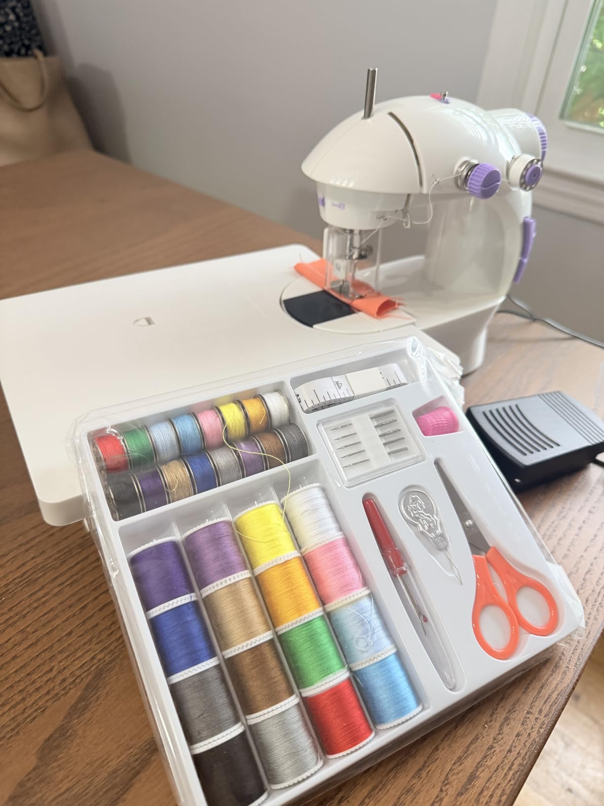 Sewing Machine for Beginners with Fabrics&Finger Guard, Mini Size customer photo 1
